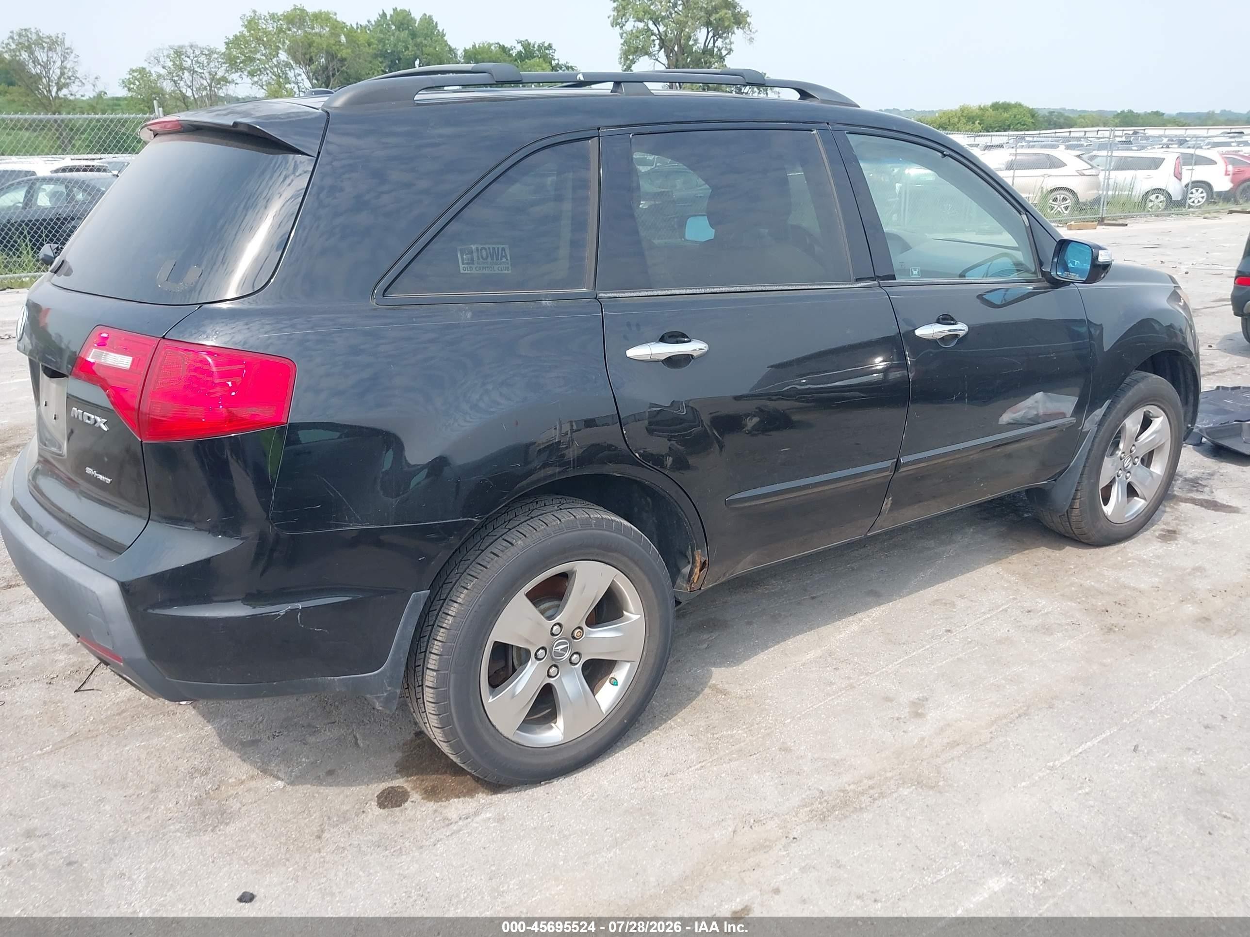 2007 Acura Mdx Sport Package Black vin: 2HNYD28847H545213