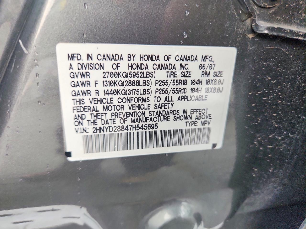 2007 Acura Mdx Sport Gray vin: 2HNYD28847H545695