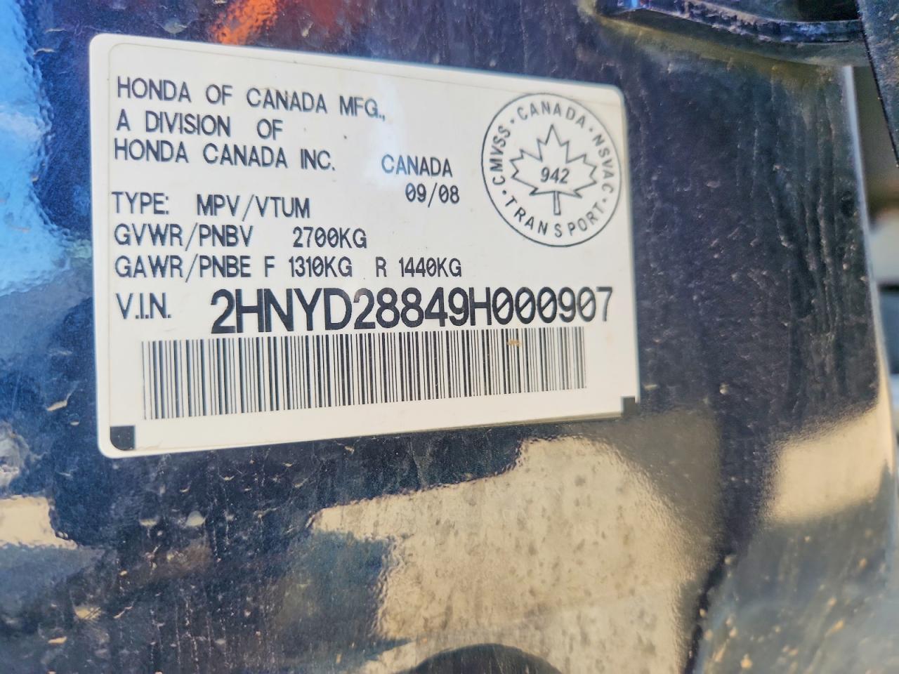 2009 Acura Mdx Sport Blue vin: 2HNYD28849H000907