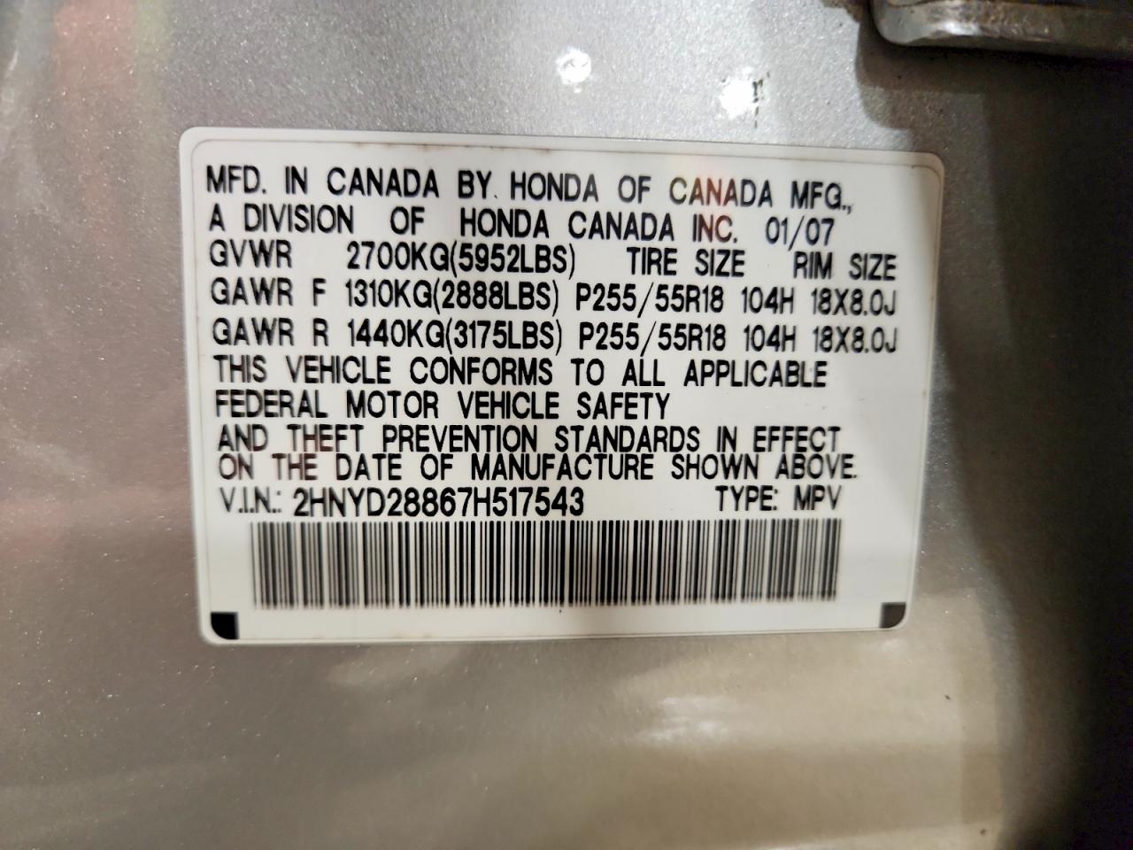 2007 Acura Mdx Sport Silver vin: 2HNYD28867H517543