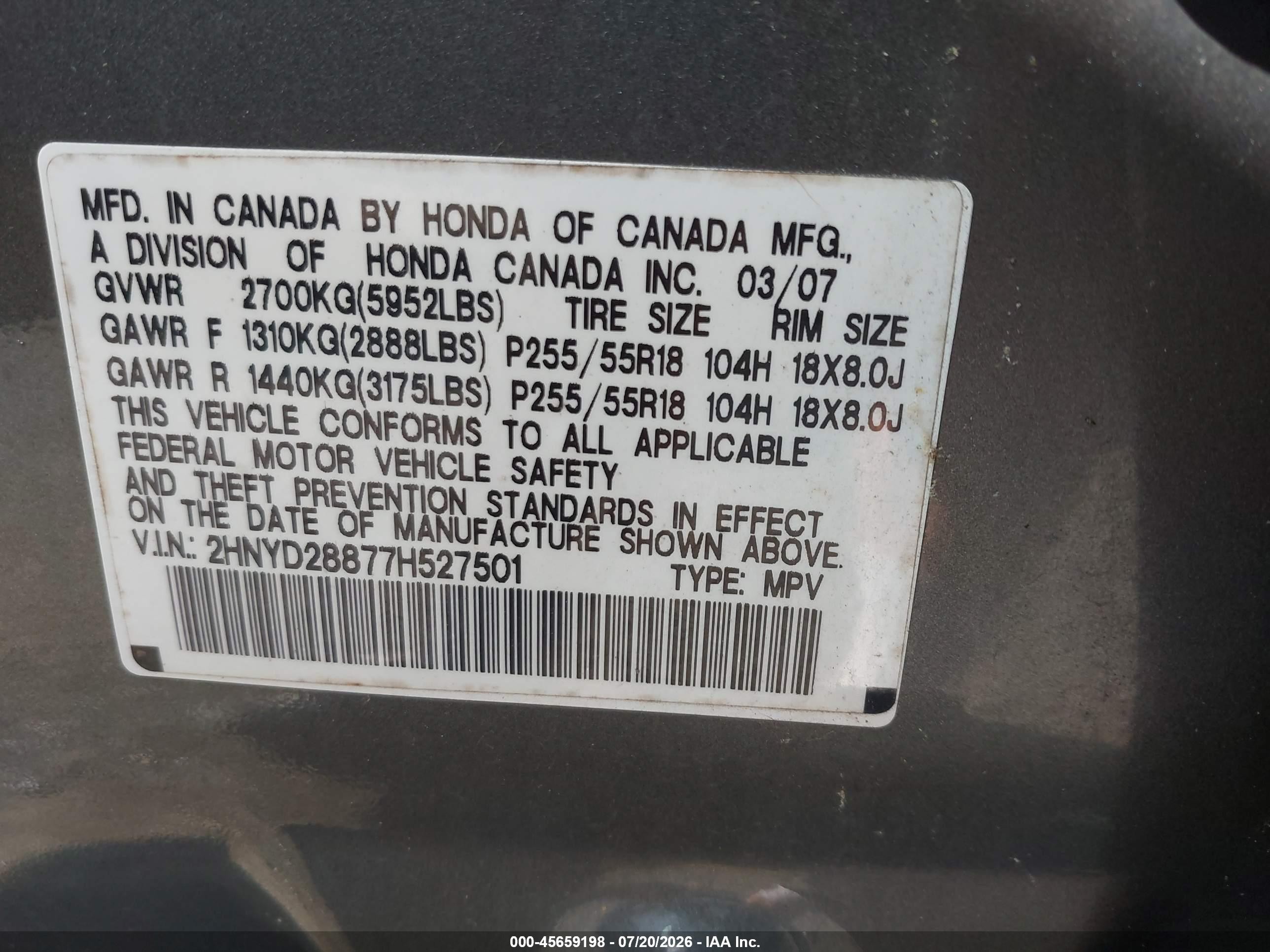 2007 Acura Mdx Sport Package Gray vin: 2HNYD28877H527501