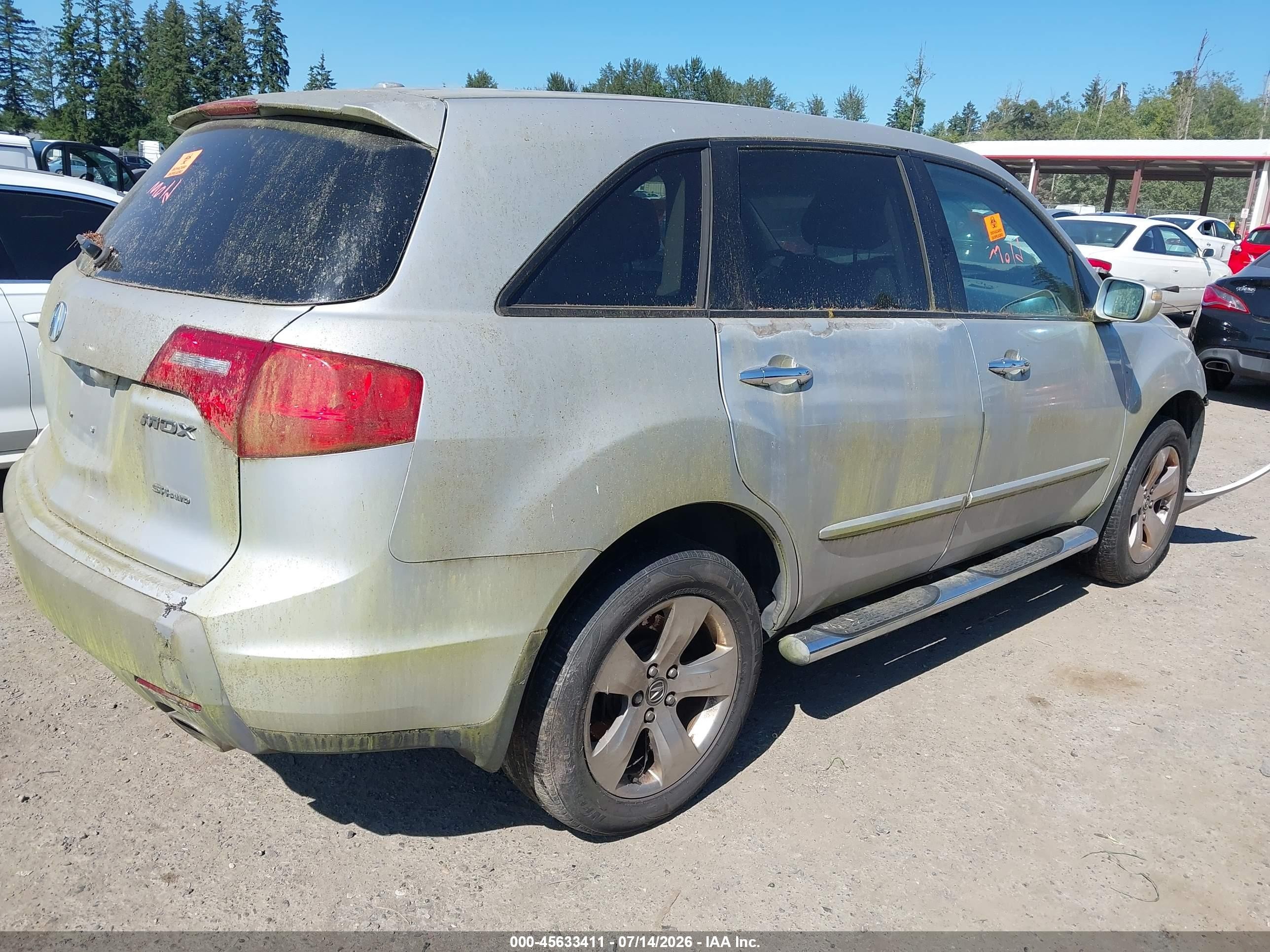 2009 Acura Mdx Sport Package Silver vin: 2HNYD28879H514654