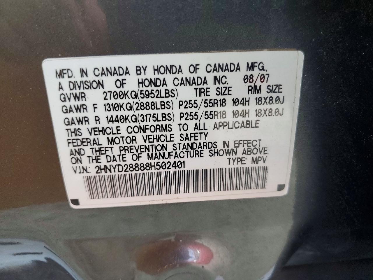 2008 Acura Mdx Sport Gray vin: 2HNYD28888H502401