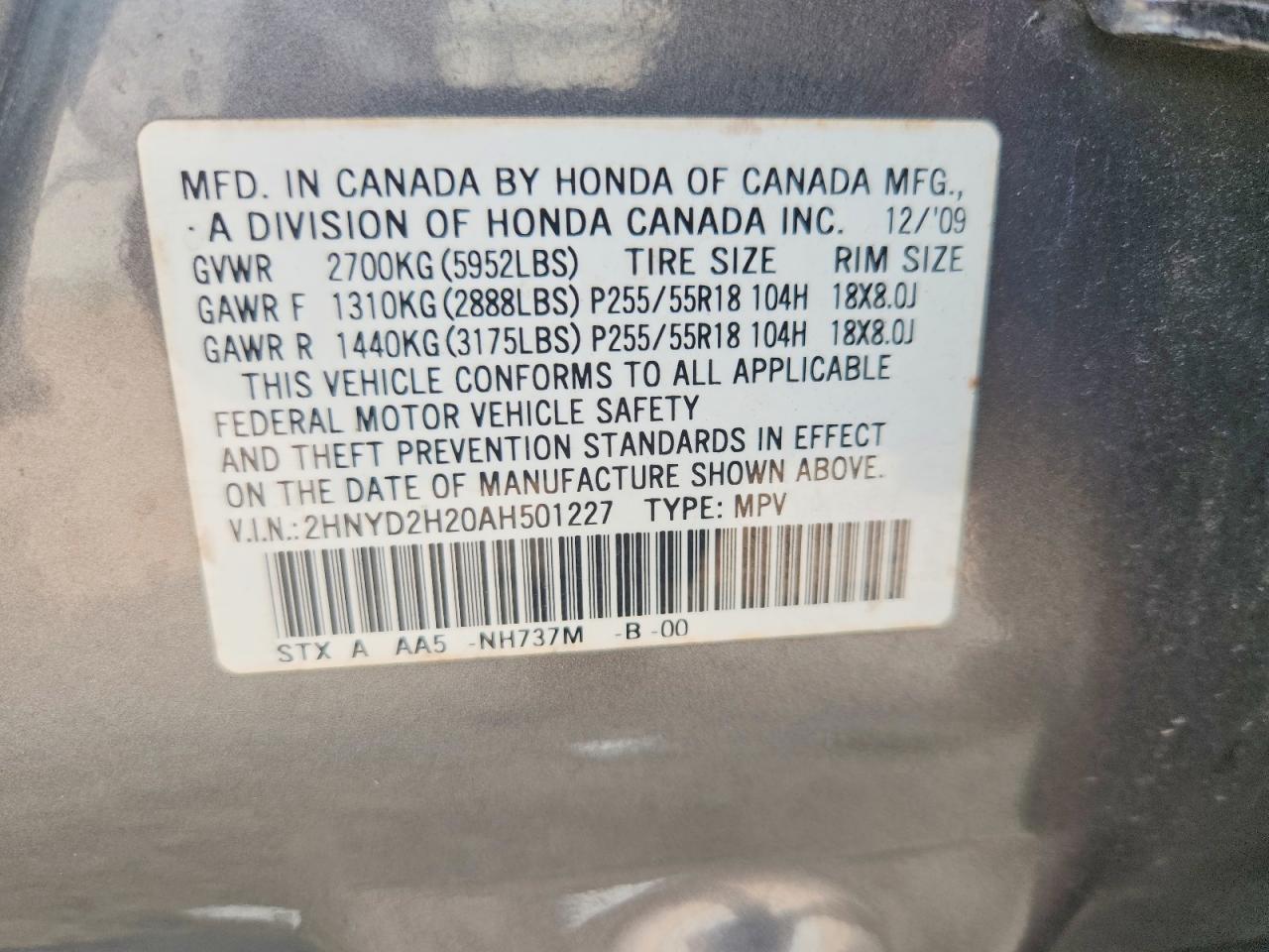 2010 Acura Mdx Silver vin: 2HNYD2H20AH501227