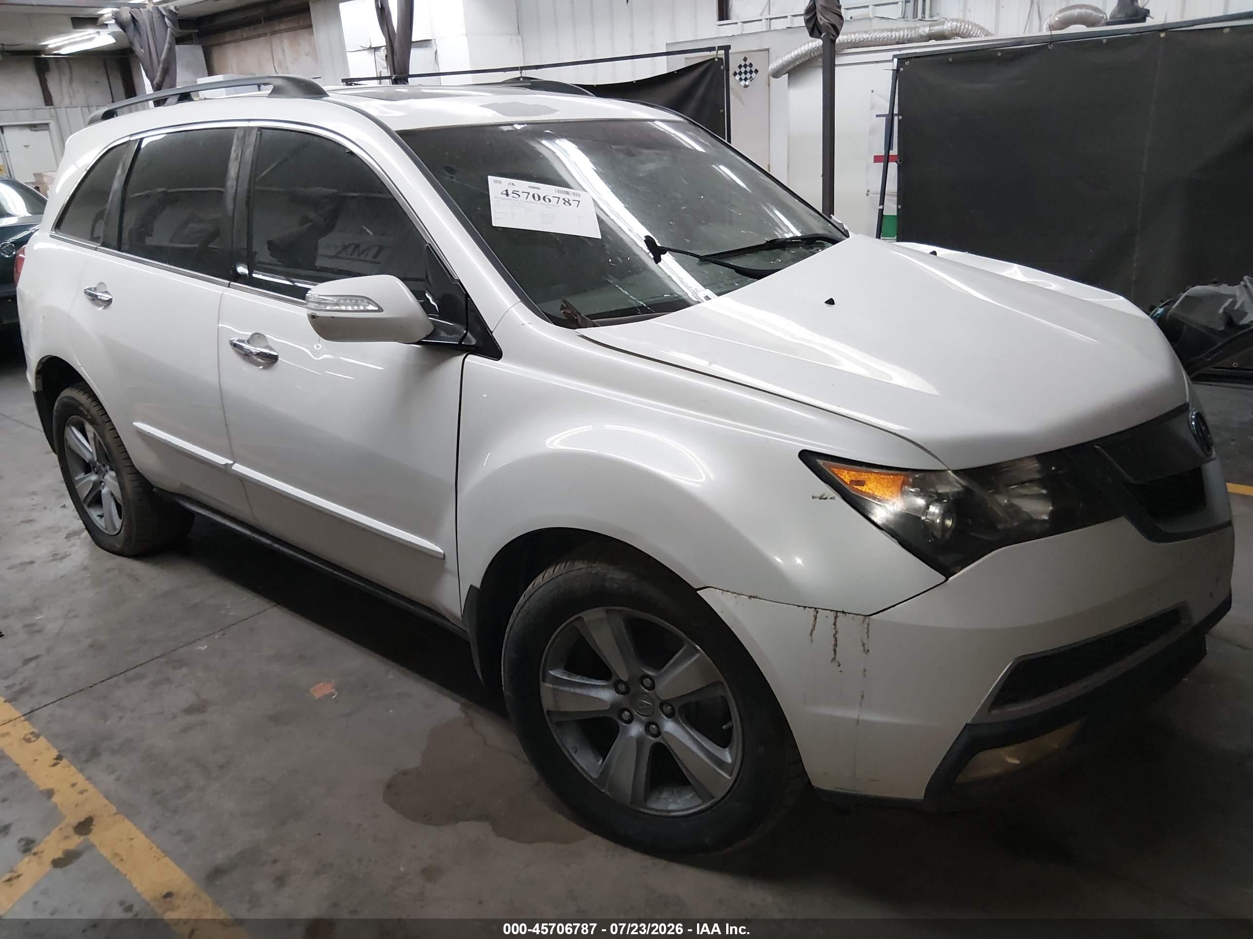 2011 Acura Mdx   White vin: 2HNYD2H20BH507434