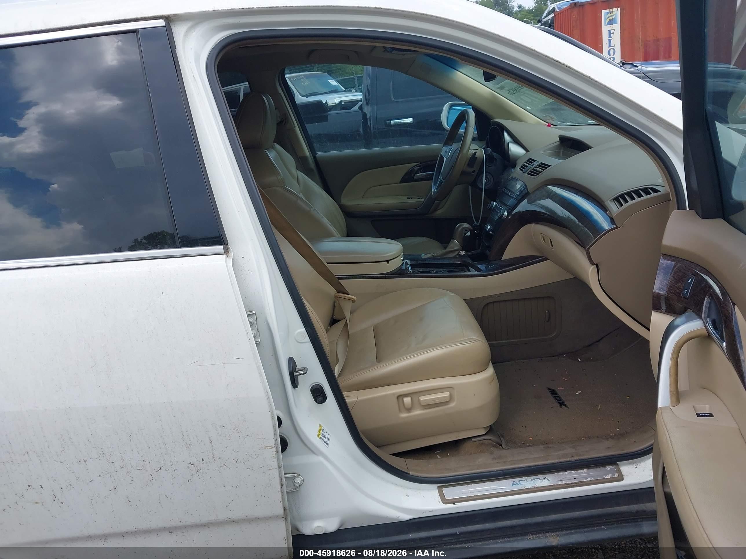 2011 Acura Mdx   Белый vin: 2HNYD2H20BH524542