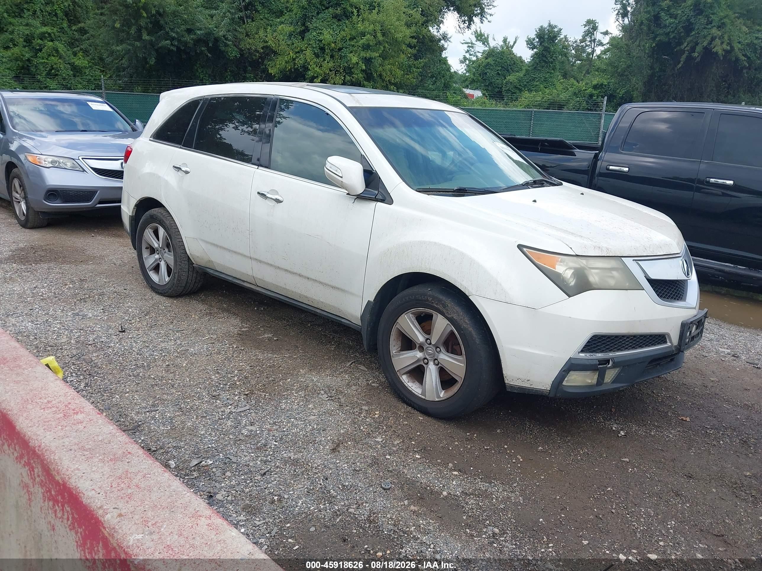 2011 Acura Mdx   White vin: 2HNYD2H20BH524542