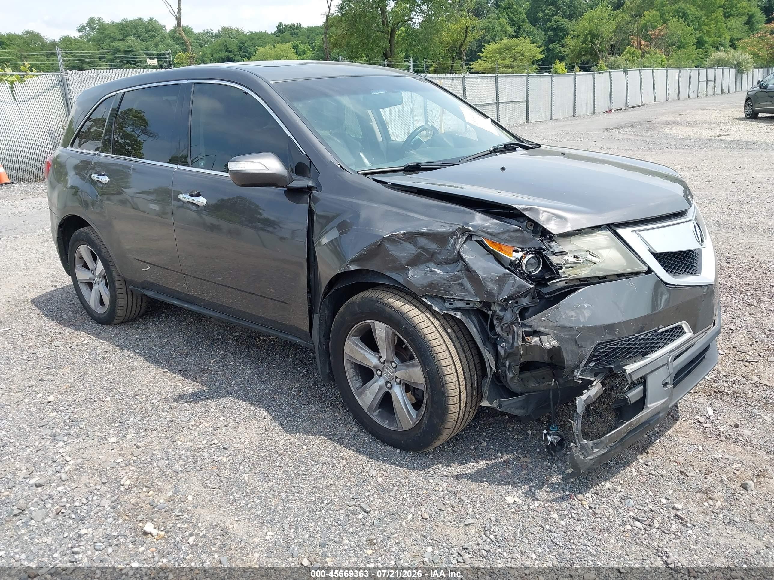 2011 Acura Mdx   Gray vin: 2HNYD2H20BH537291
