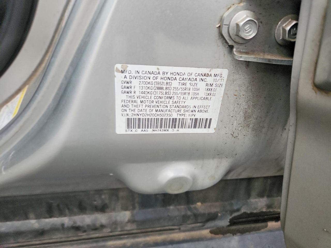 2012 Acura Mdx Silver vin: 2HNYD2H20CH502350