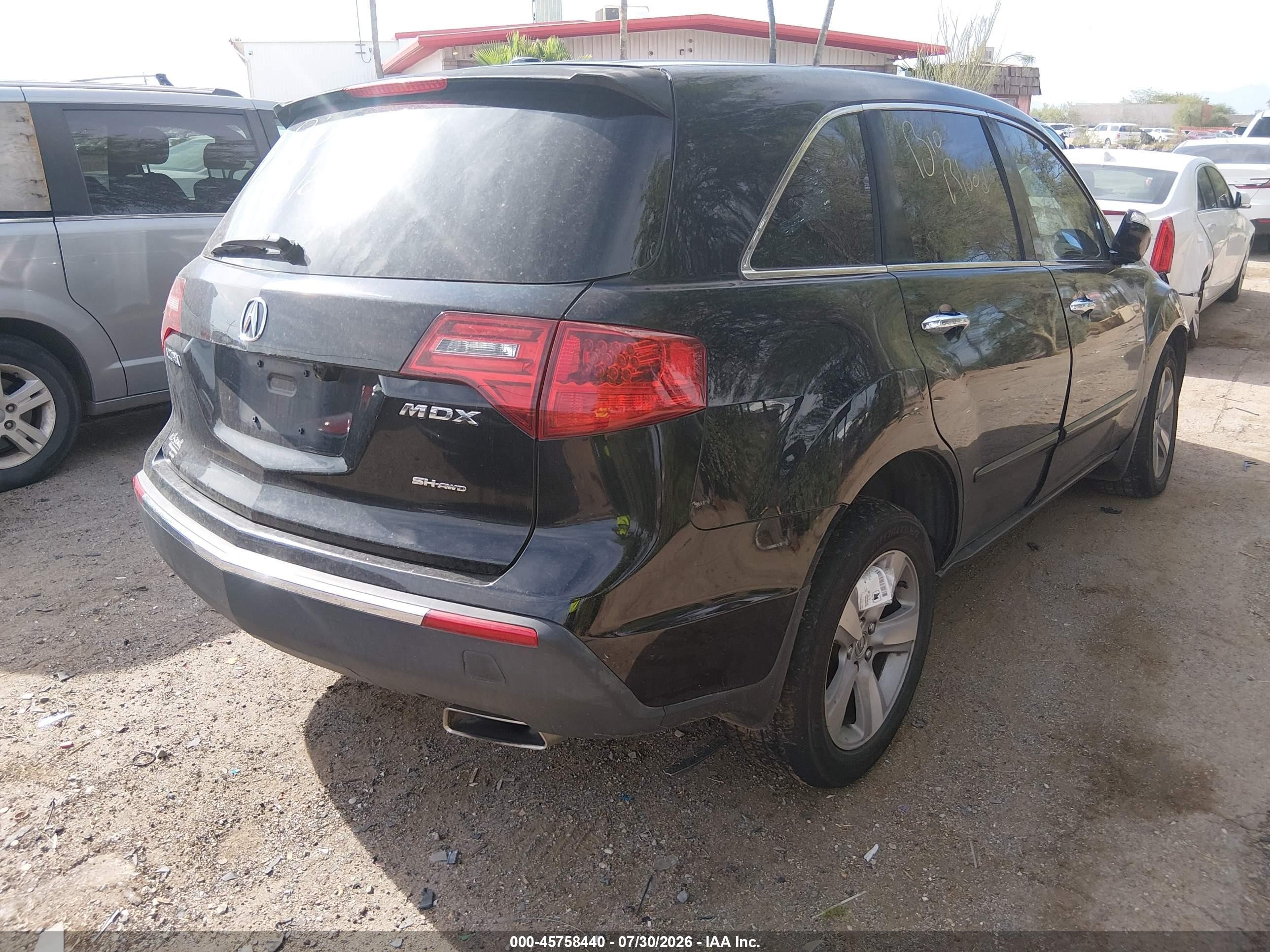 2012 Acura Mdx   Черный vin: 2HNYD2H20CH522307