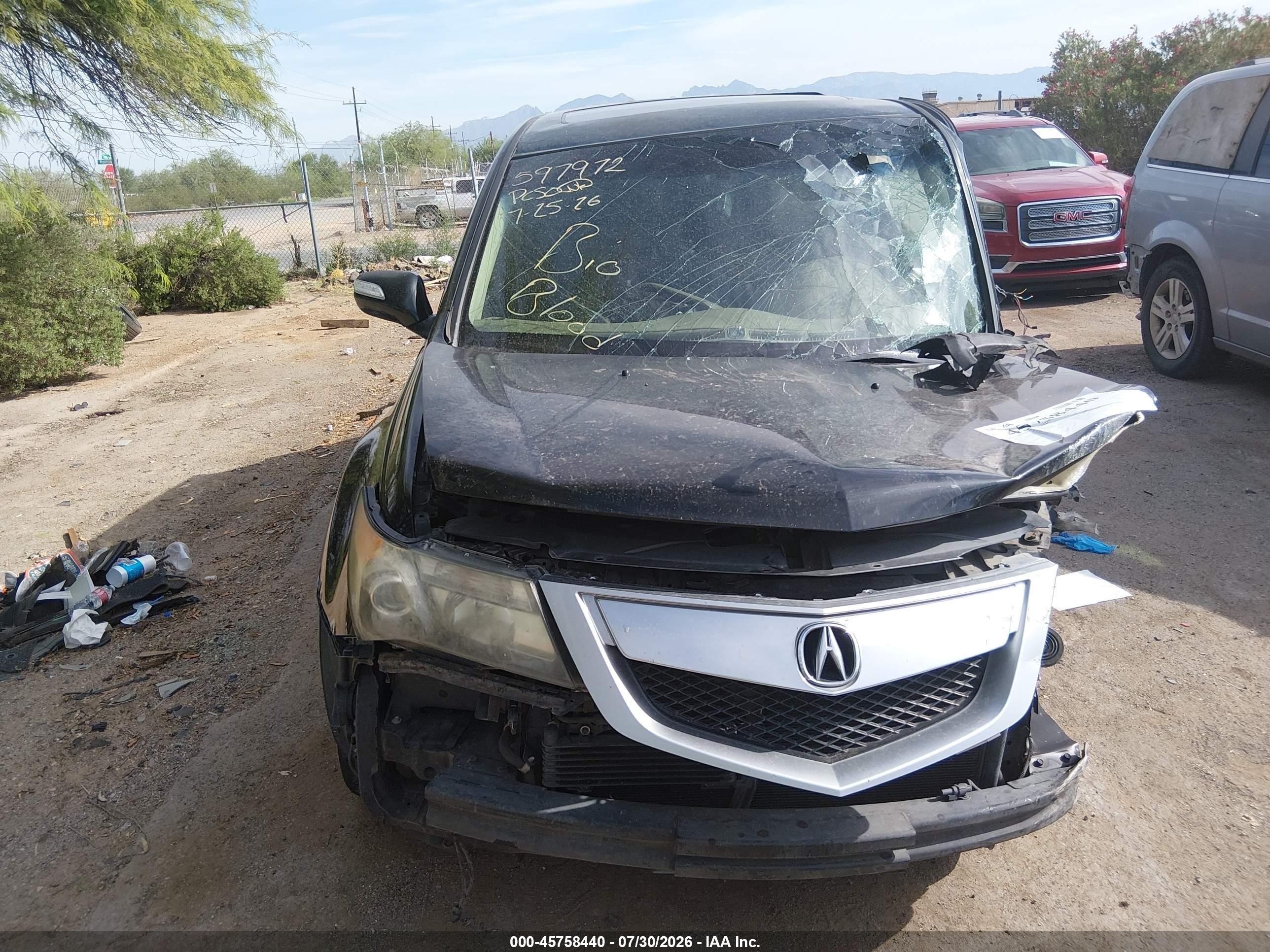 2012 Acura Mdx   Черный vin: 2HNYD2H20CH522307