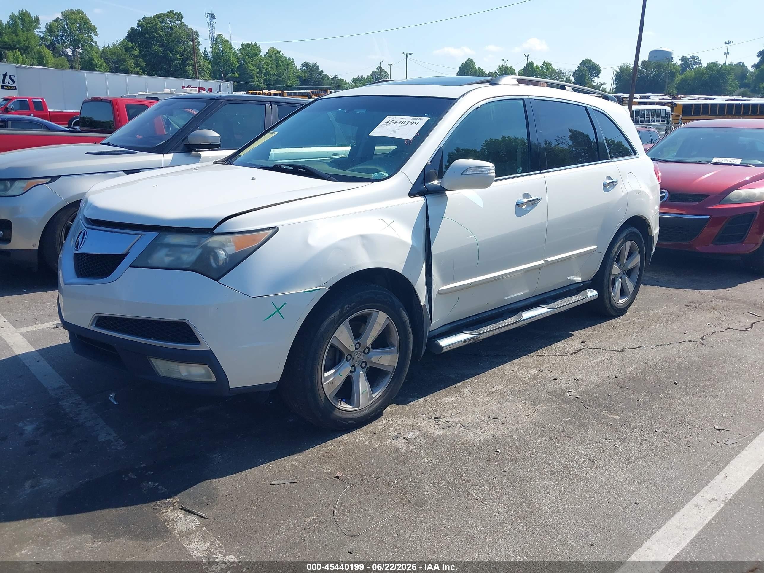 2010 Acura Mdx   White vin: 2HNYD2H21AH504394