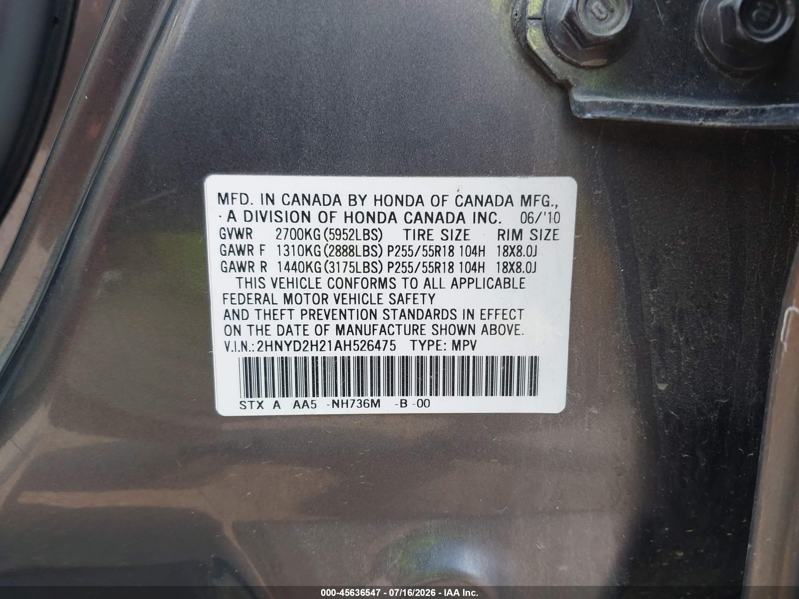 2010 Acura Mdx   Gray vin: 2HNYD2H21AH526475