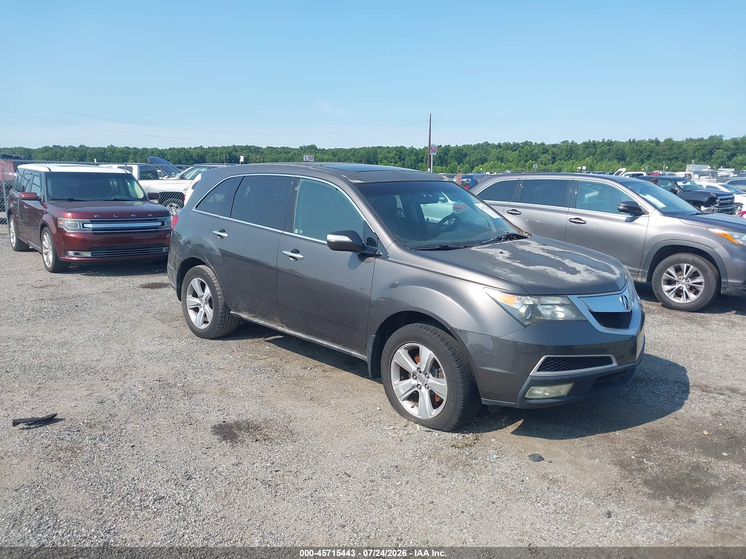 2011 Acura Mdx   Gray vin: 2HNYD2H21BH516658