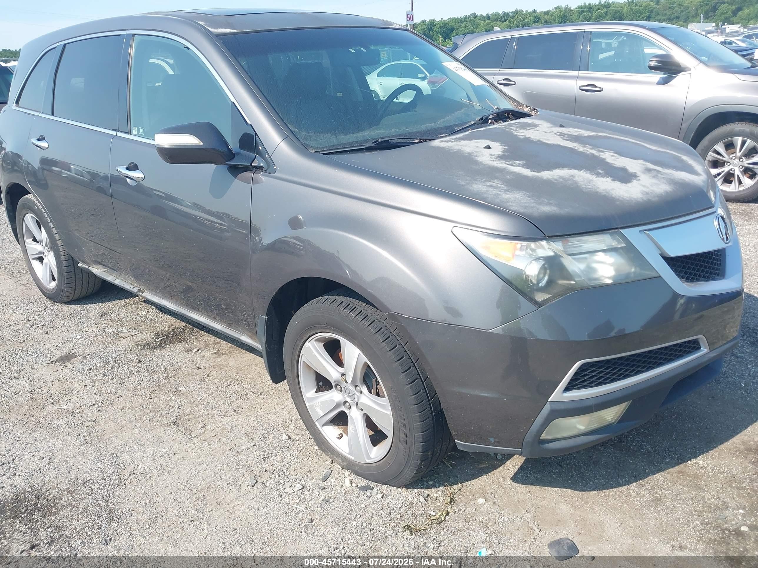 2011 Acura Mdx   Gray vin: 2HNYD2H21BH516658