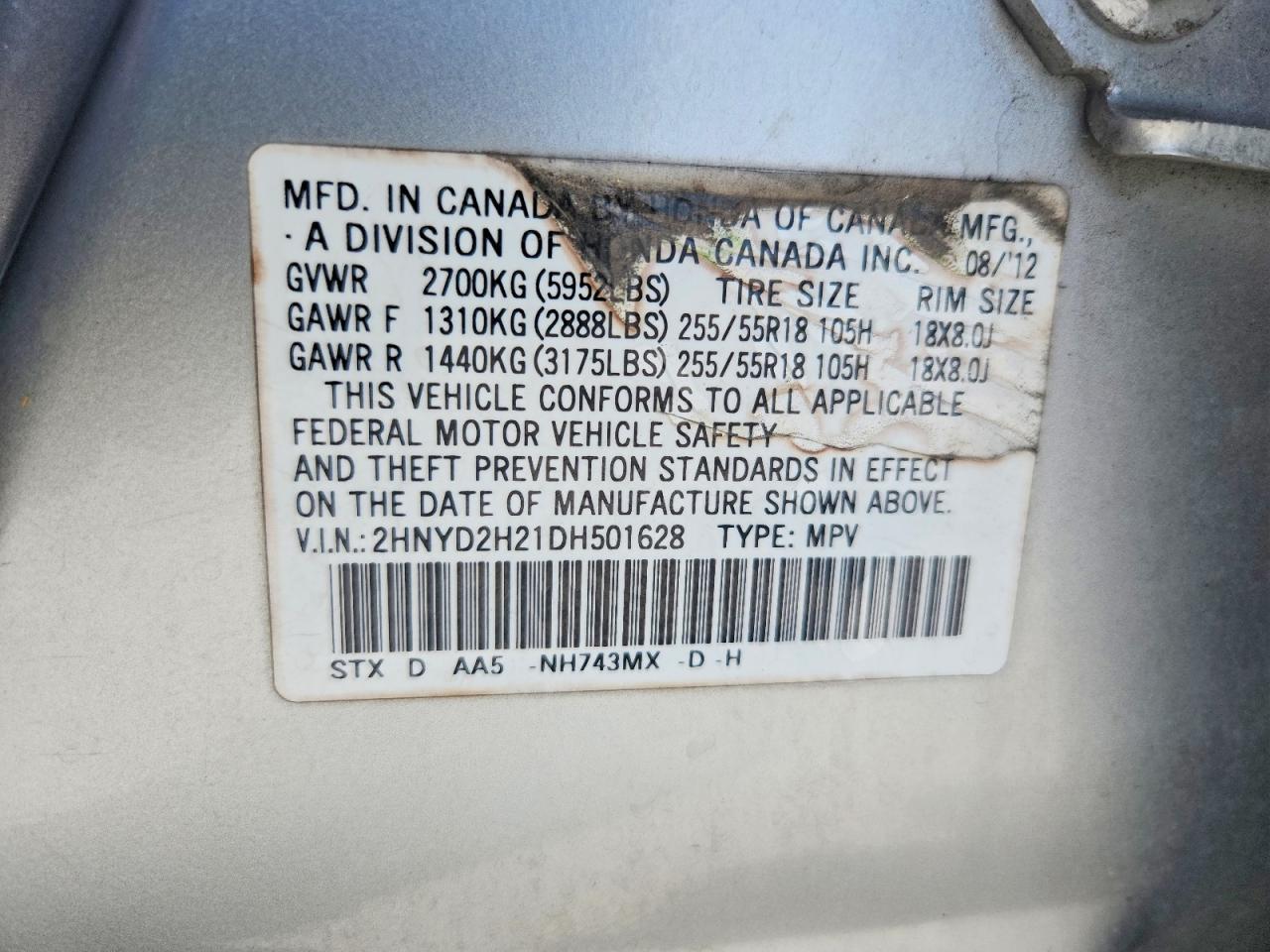 2013 Acura Mdx Серебряный vin: 2HNYD2H21DH501628