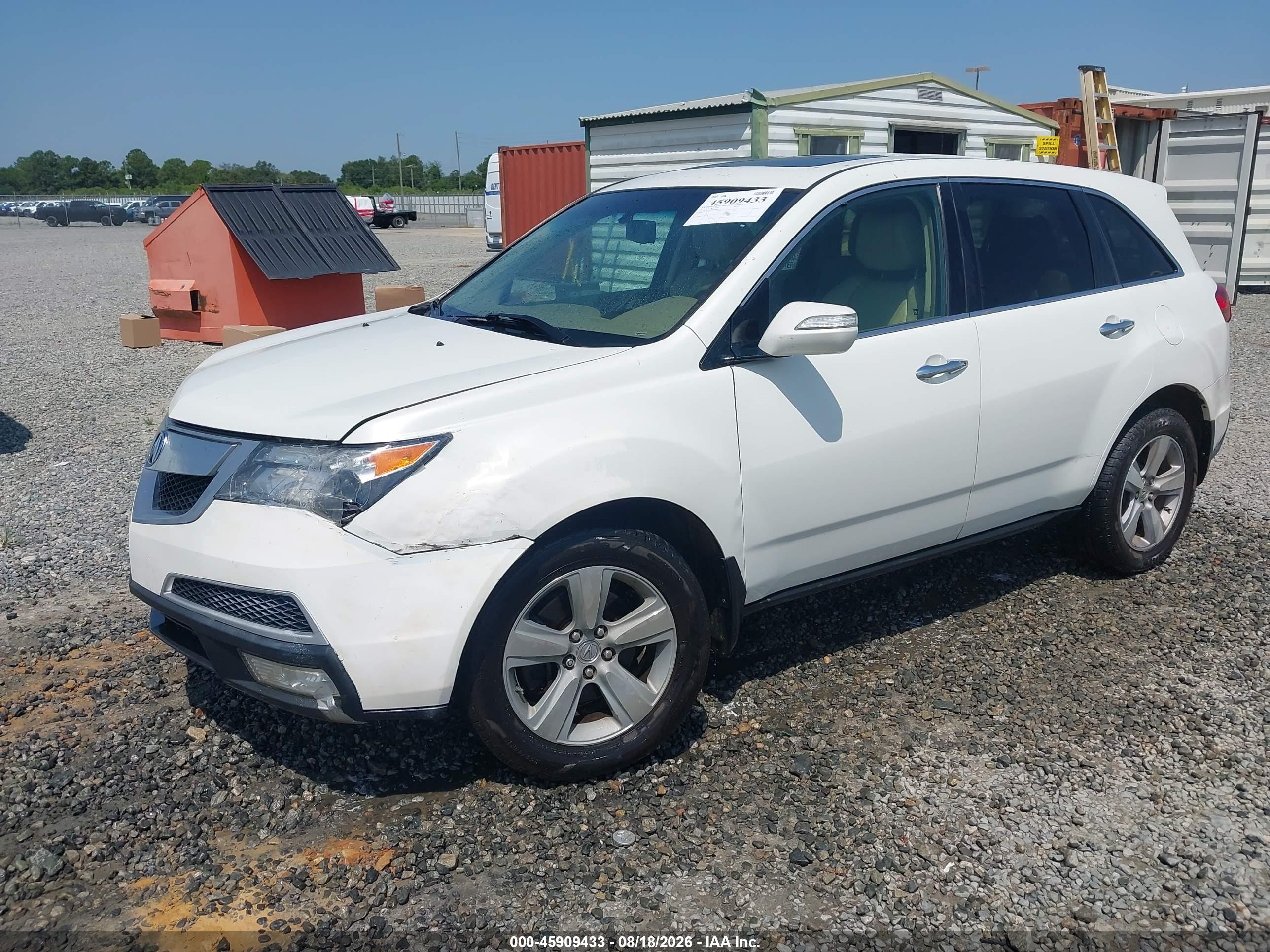 2013 Acura Mdx   White vin: 2HNYD2H21DH519689