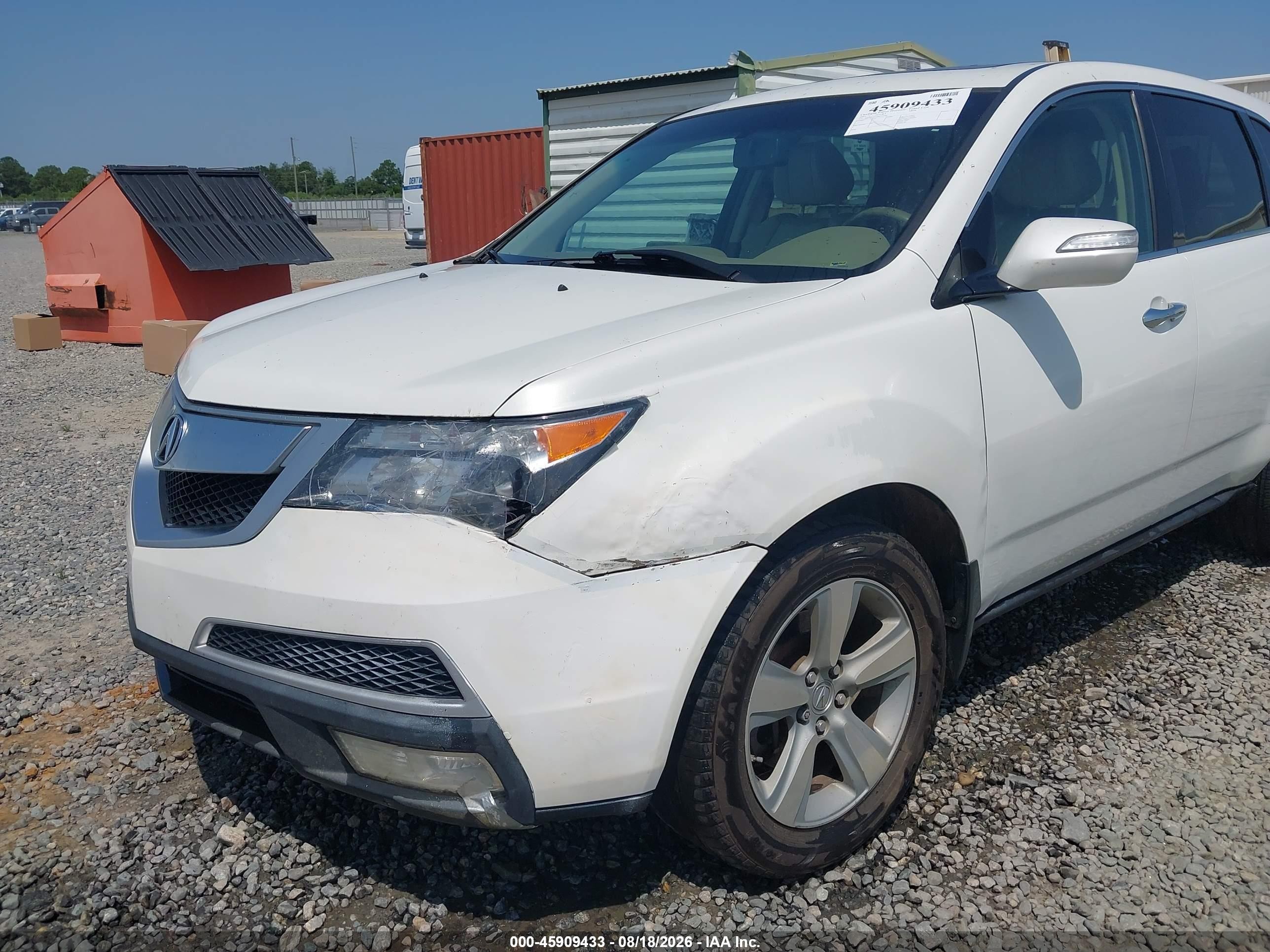 2013 Acura Mdx   White vin: 2HNYD2H21DH519689