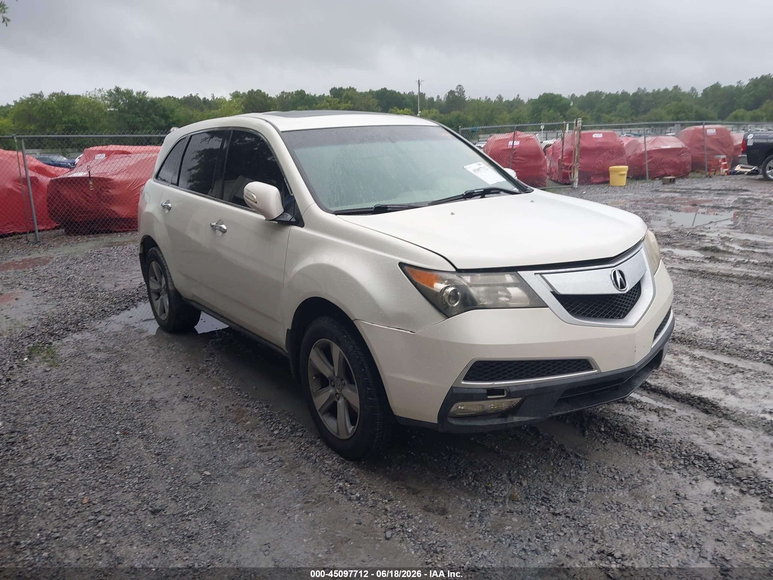 2010 Acura Mdx   White vin: 2HNYD2H22AH509376