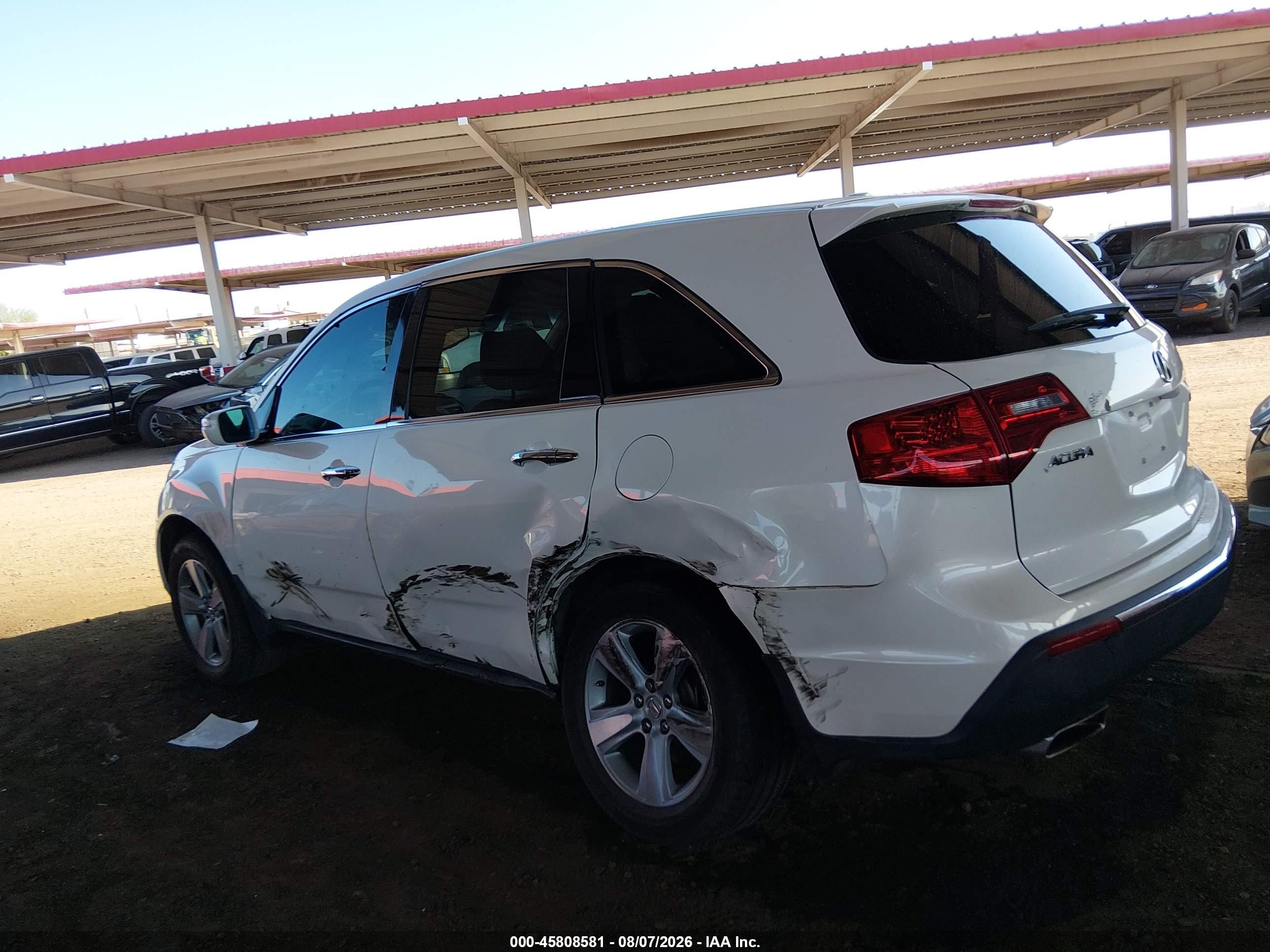 2010 Acura Mdx   White vin: 2HNYD2H23AH526753