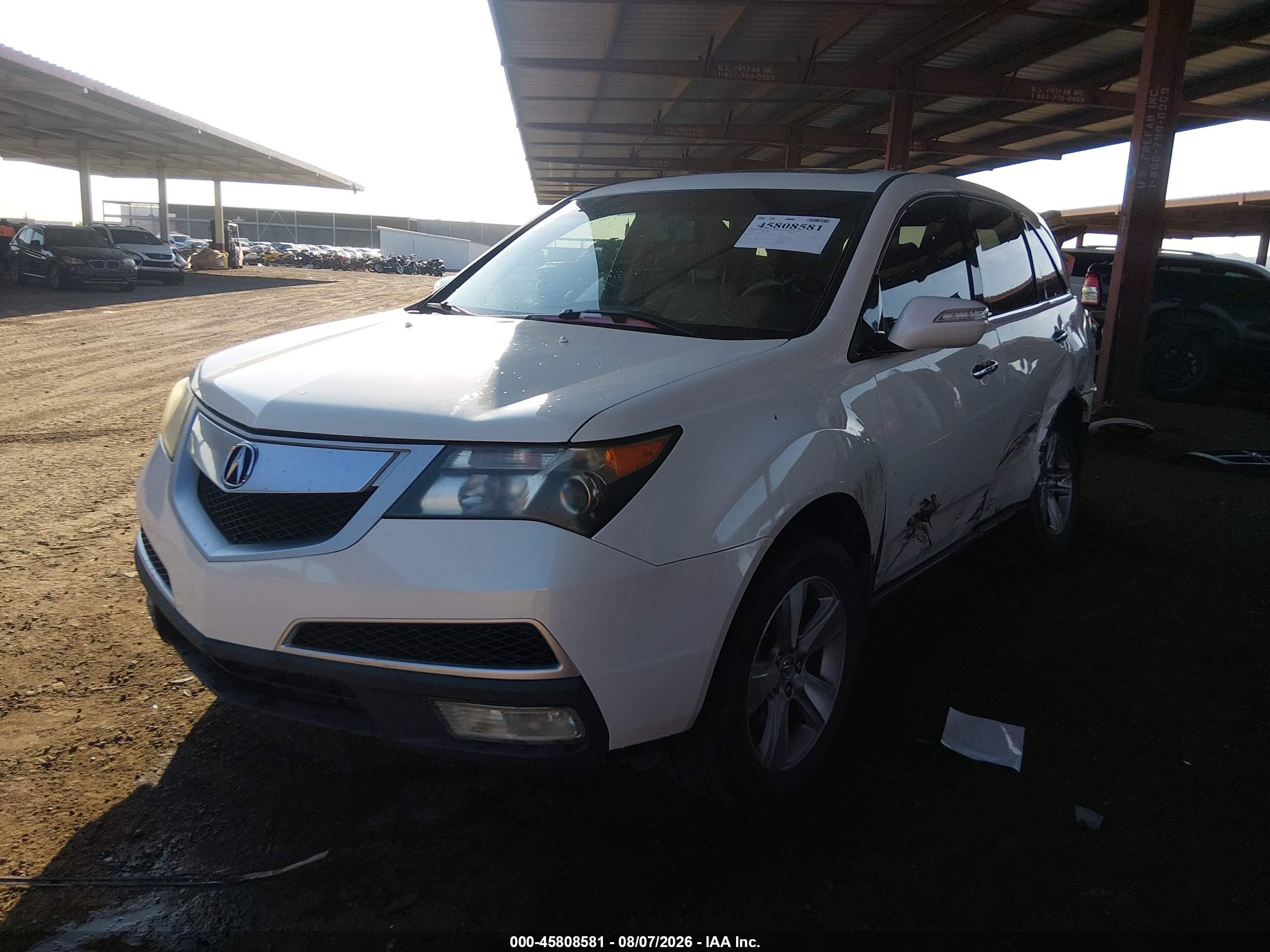 2010 Acura Mdx   White vin: 2HNYD2H23AH526753