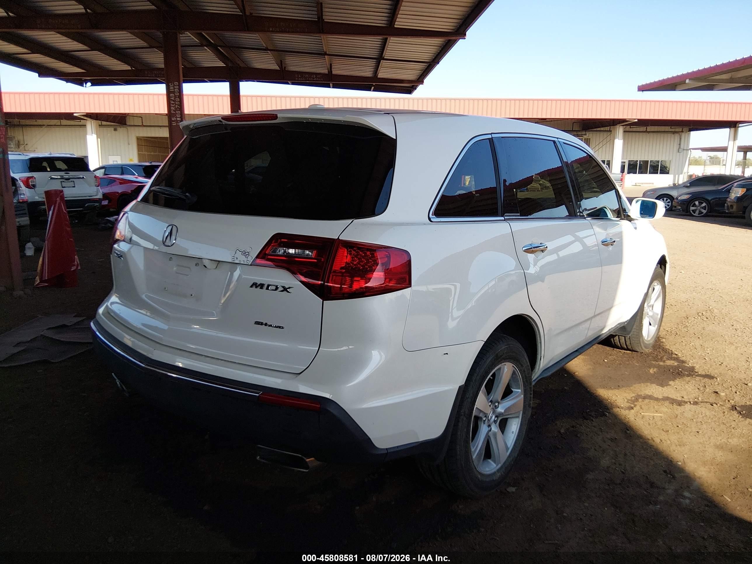 2010 Acura Mdx   White vin: 2HNYD2H23AH526753