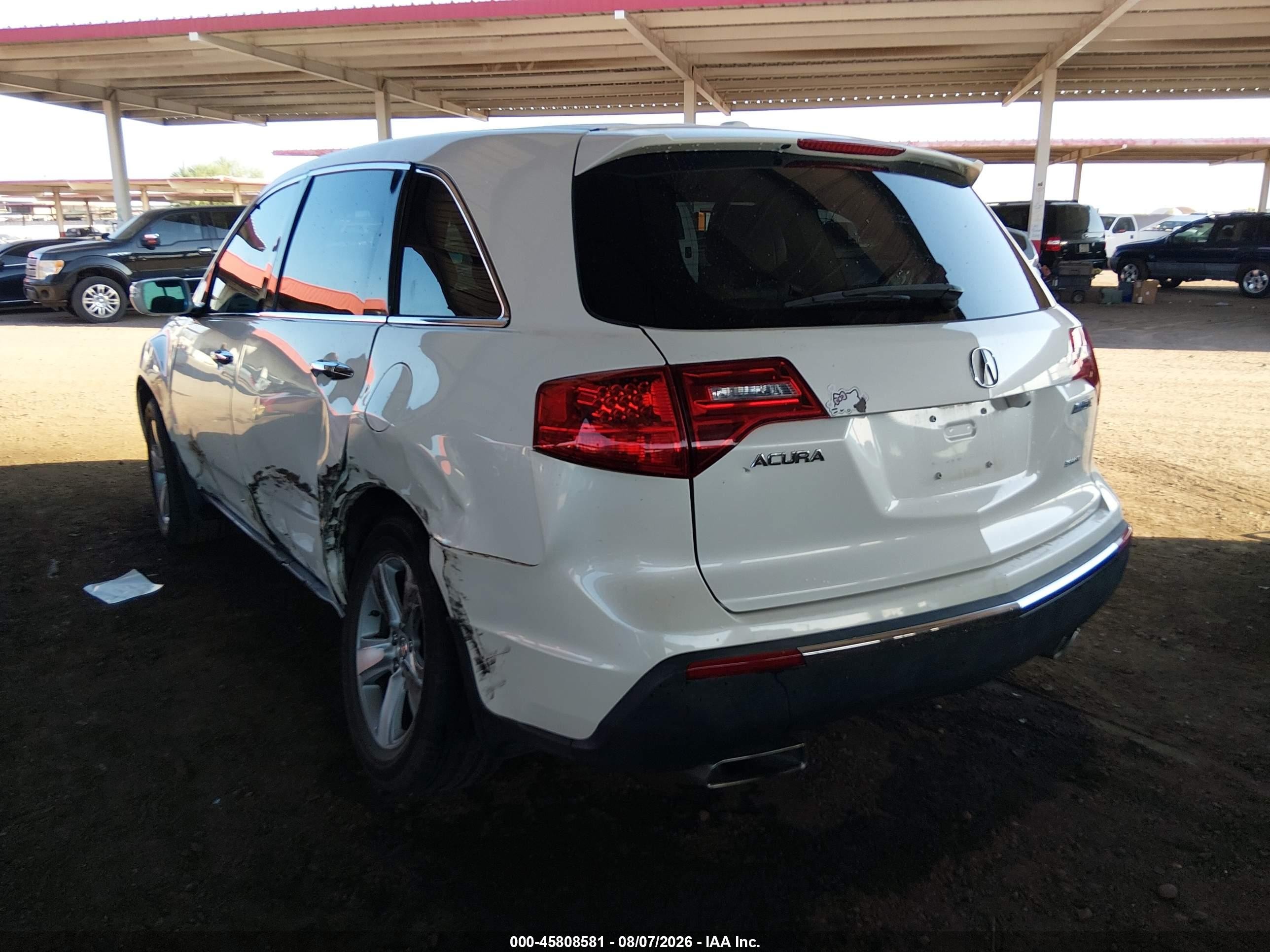 2010 Acura Mdx   White vin: 2HNYD2H23AH526753