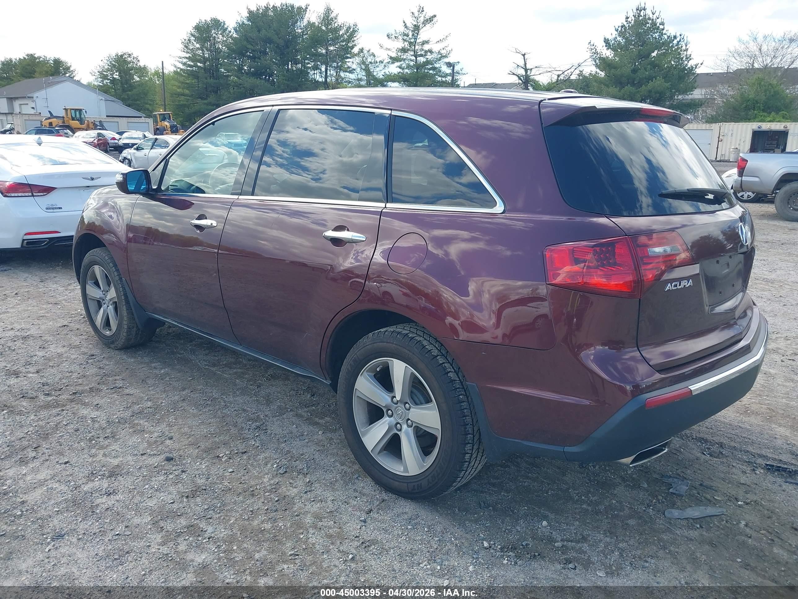 2012 Acura Mdx   Maroon vin: 2HNYD2H23CH546262