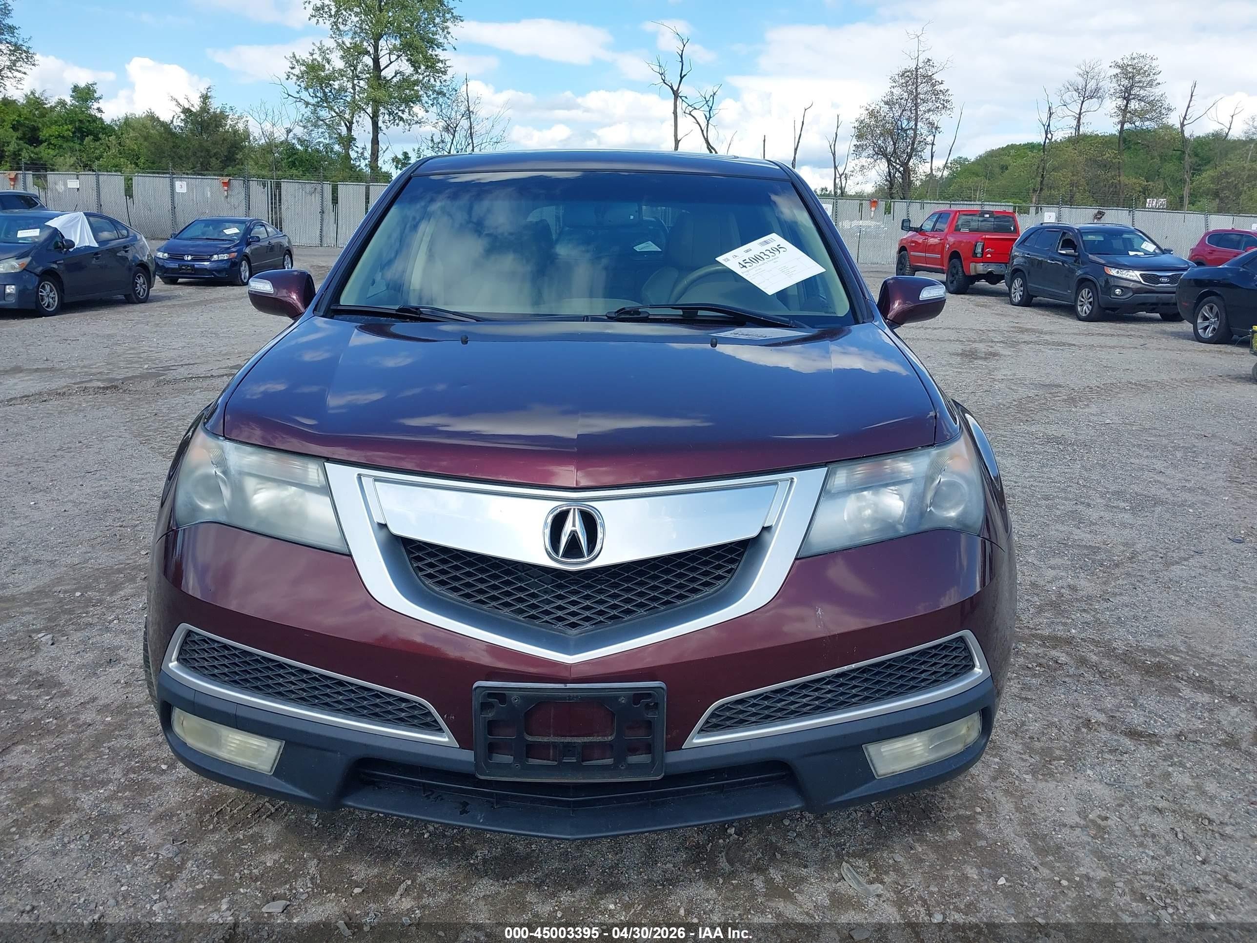 2012 Acura Mdx   Maroon vin: 2HNYD2H23CH546262
