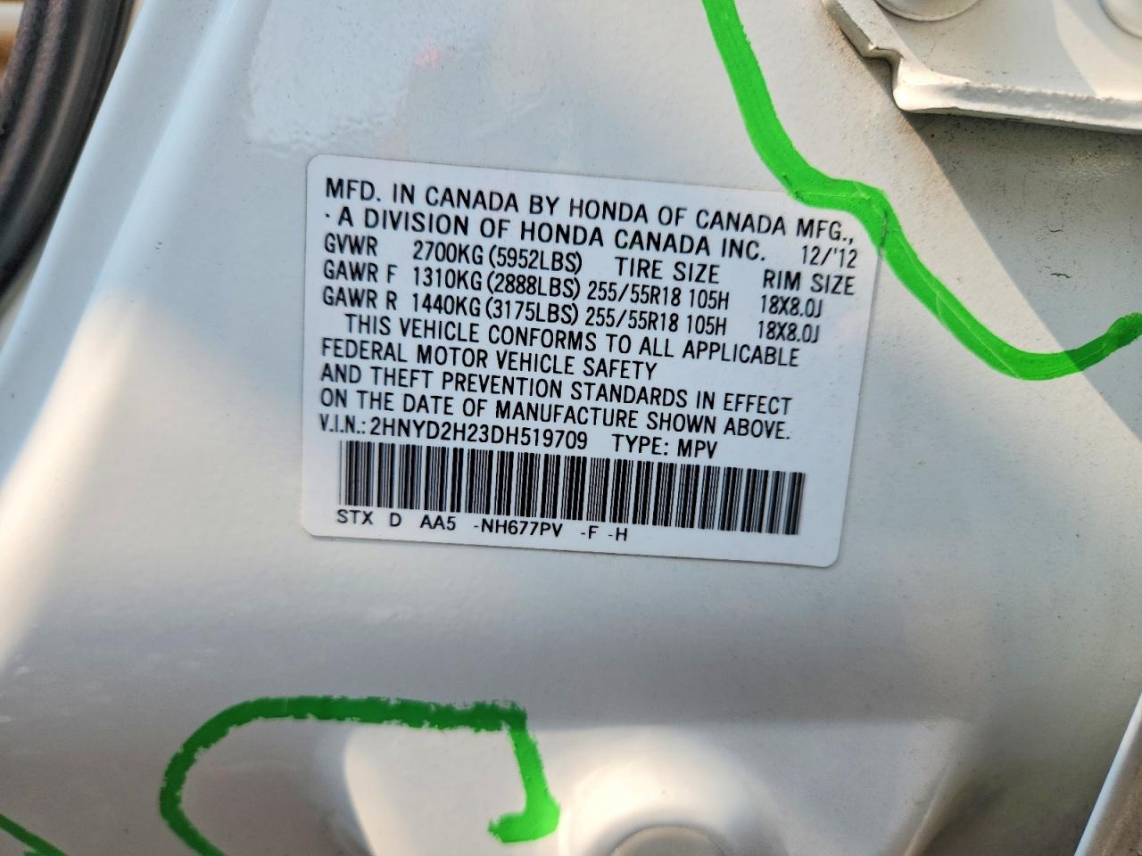 2013 Acura Mdx White vin: 2HNYD2H23DH519709