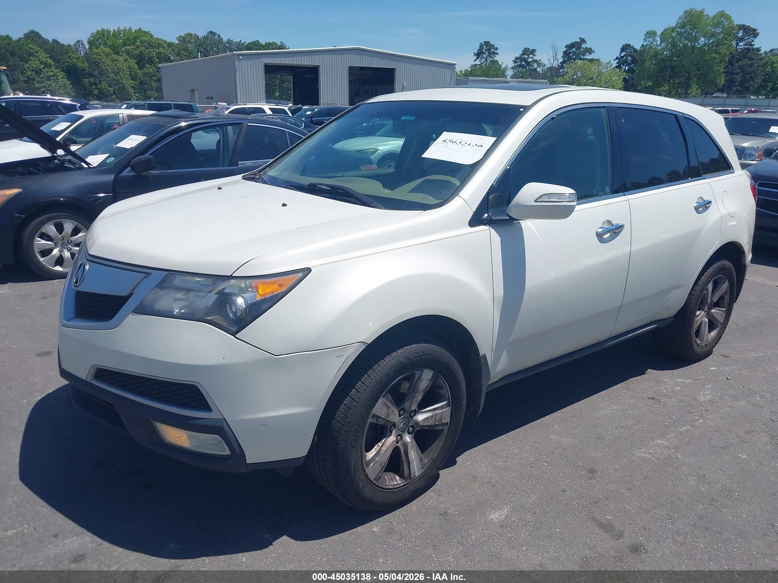 2013 Acura Mdx   Белый vin: 2HNYD2H23DH524537