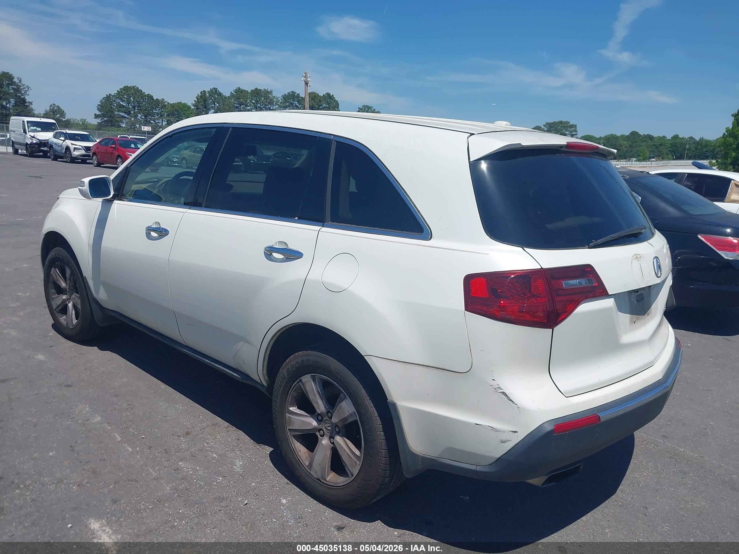 2013 Acura Mdx   Белый vin: 2HNYD2H23DH524537