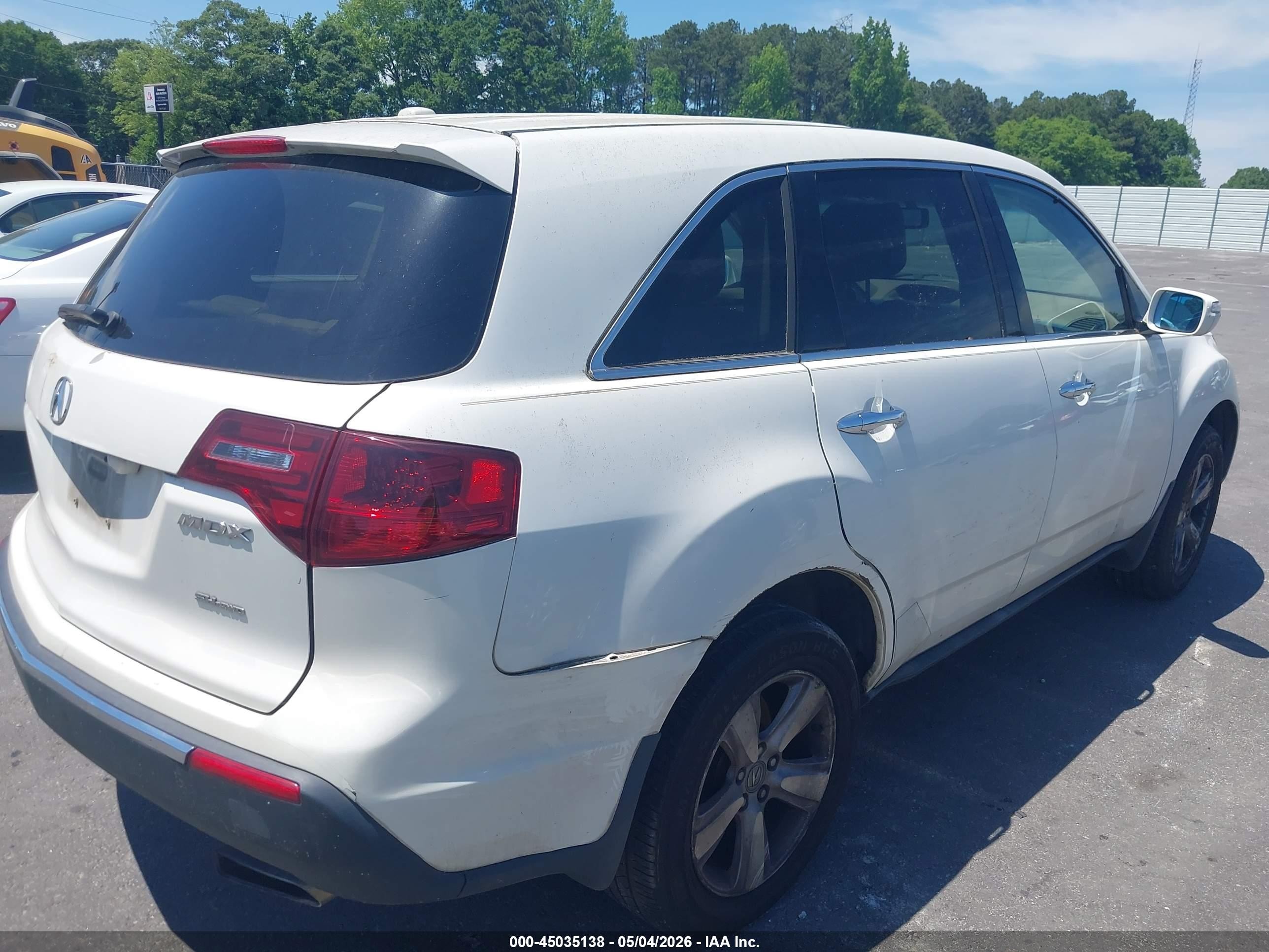 2013 Acura Mdx   Белый vin: 2HNYD2H23DH524537