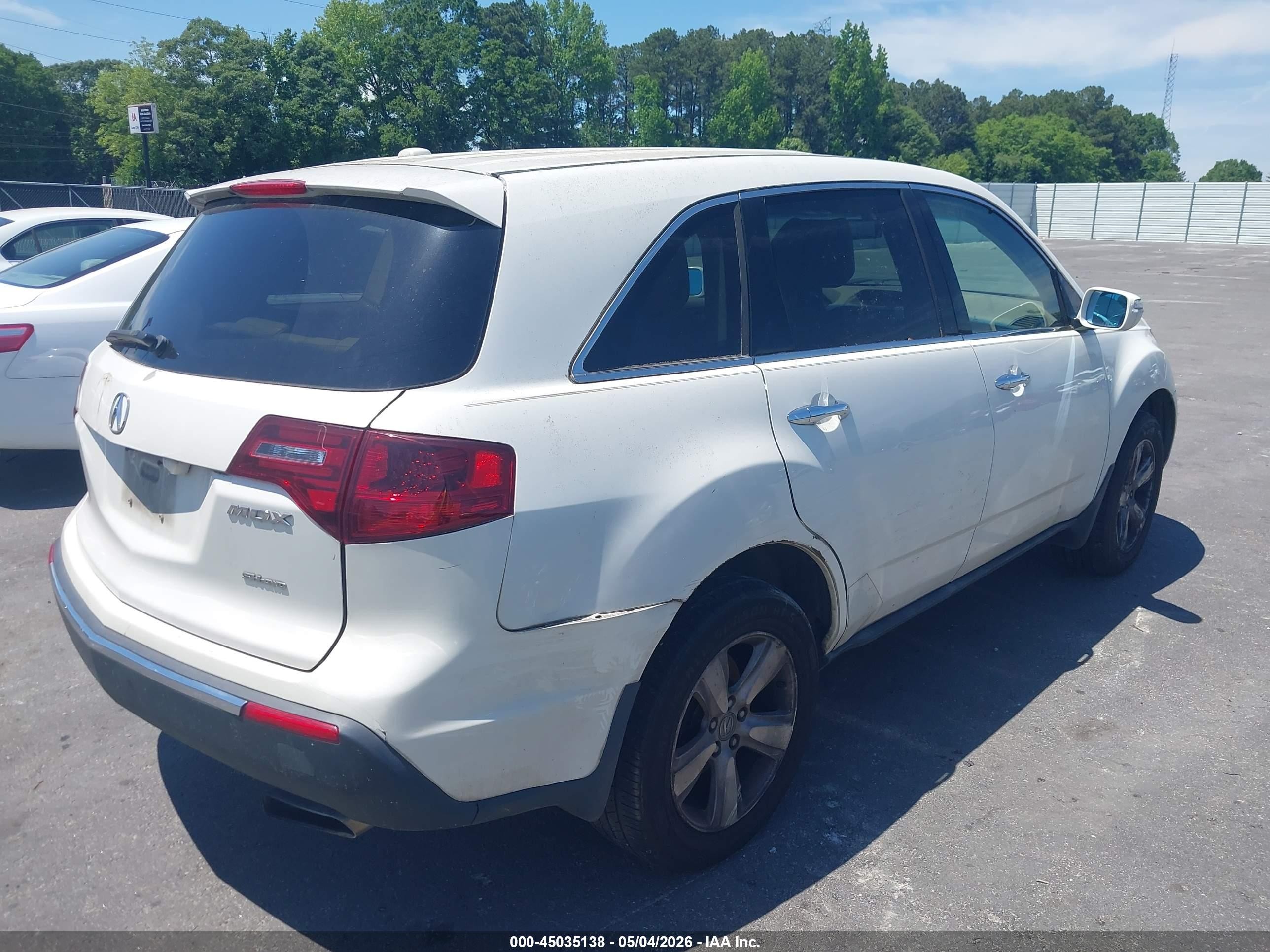 2013 Acura Mdx   Белый vin: 2HNYD2H23DH524537