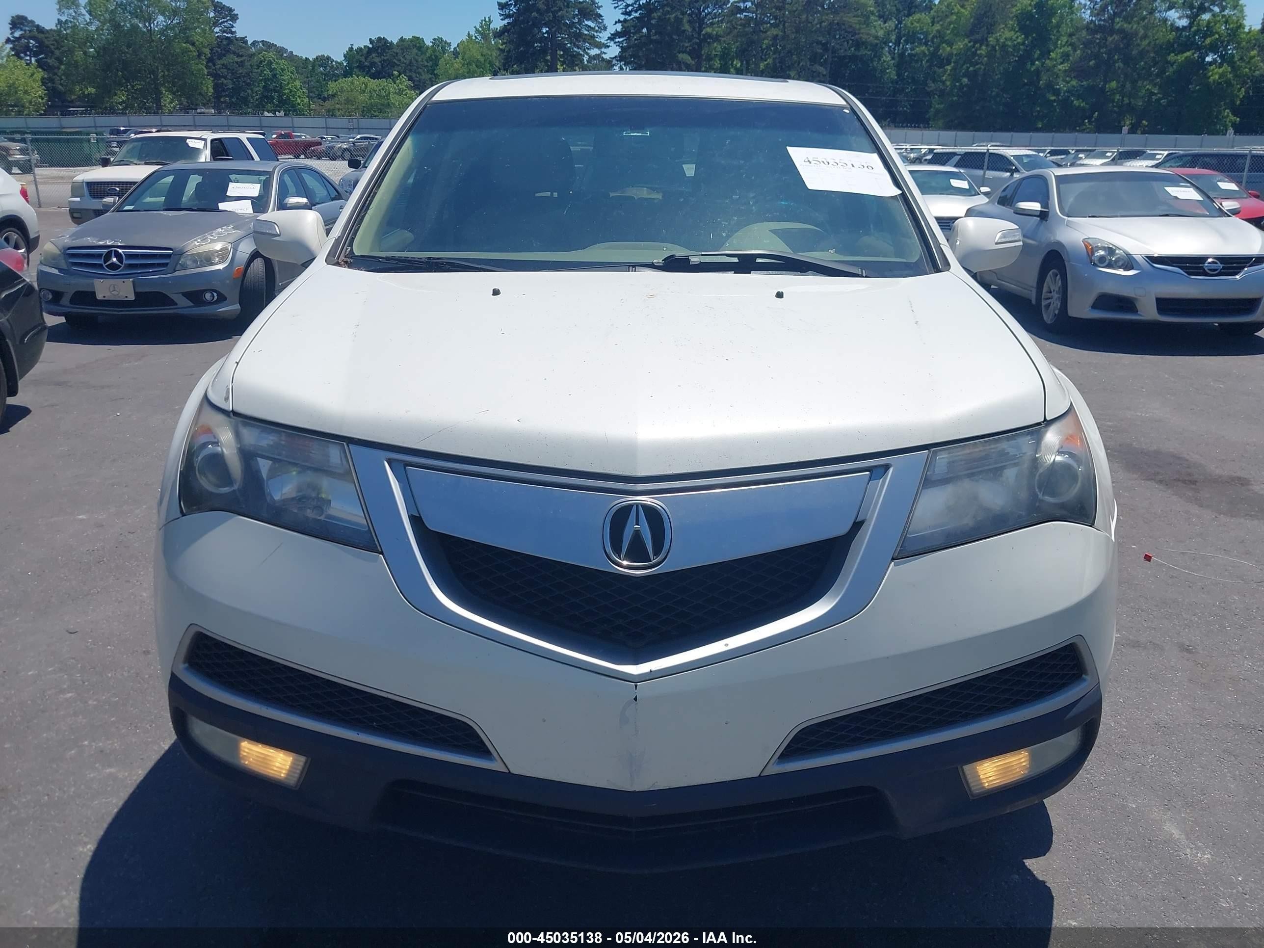 2013 Acura Mdx   Белый vin: 2HNYD2H23DH524537