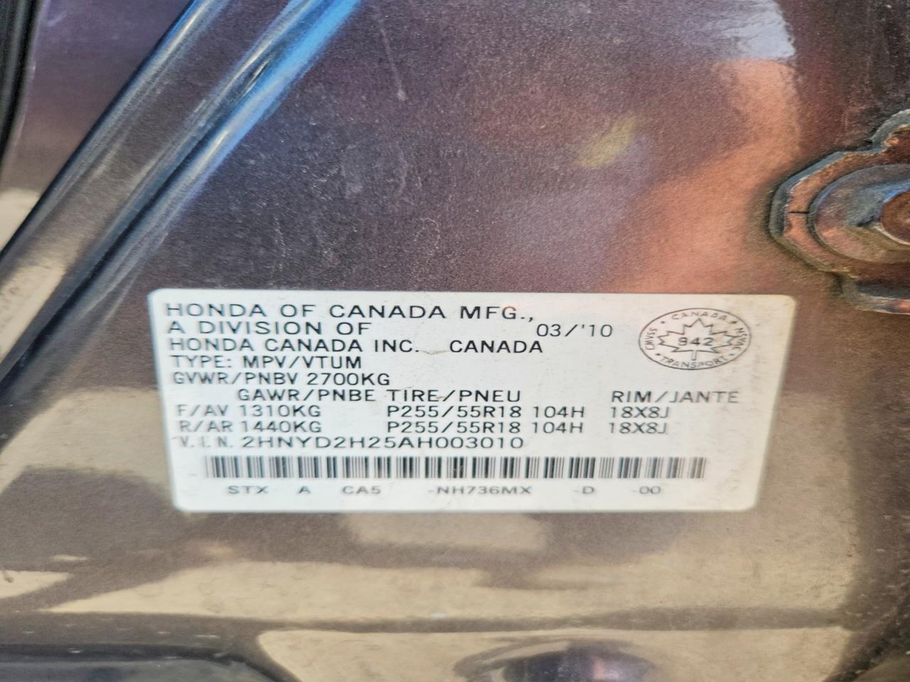 2010 Acura Mdx Gray vin: 2HNYD2H25AH003010