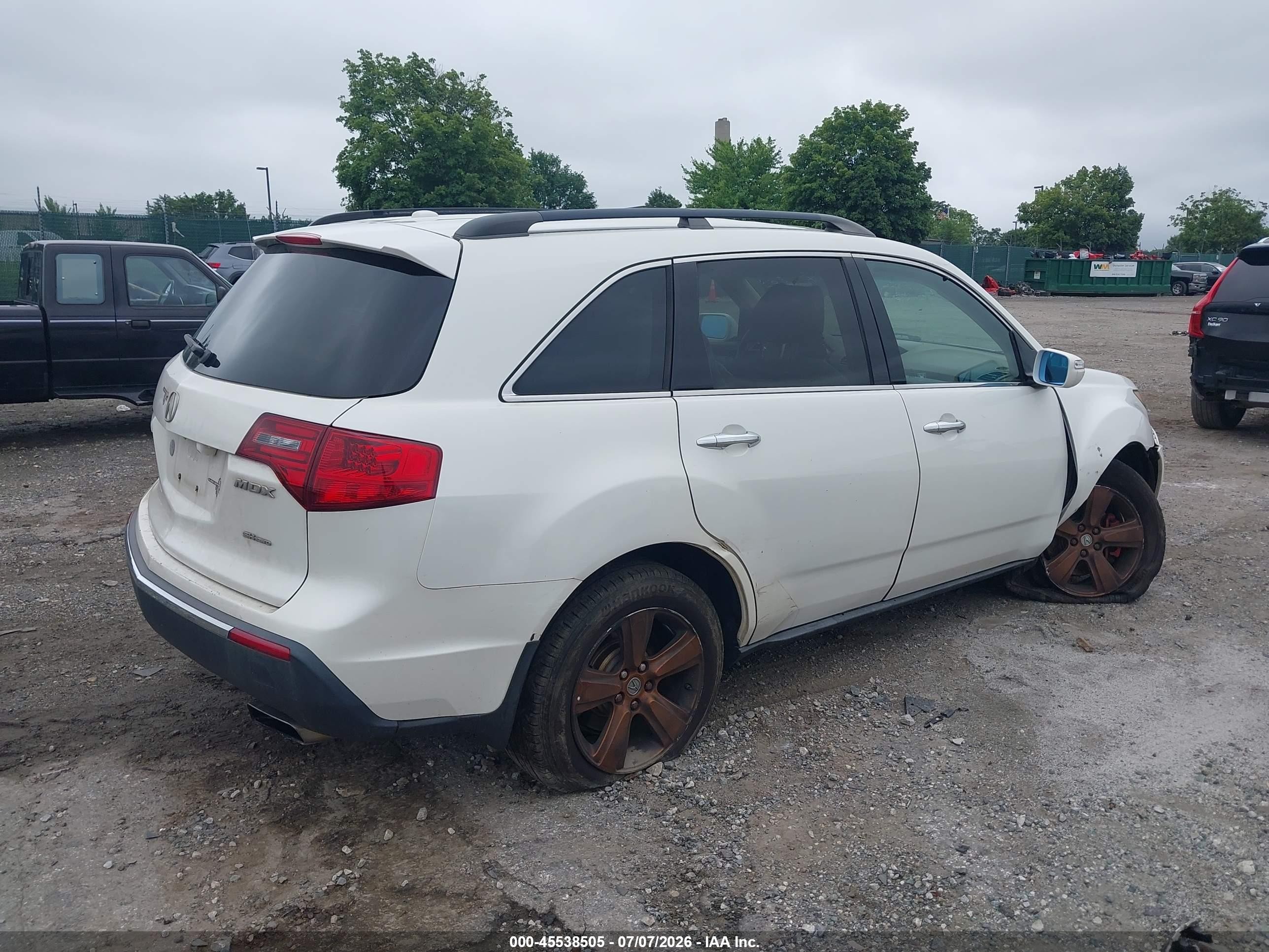 2010 Acura Mdx   White vin: 2HNYD2H26AH504388