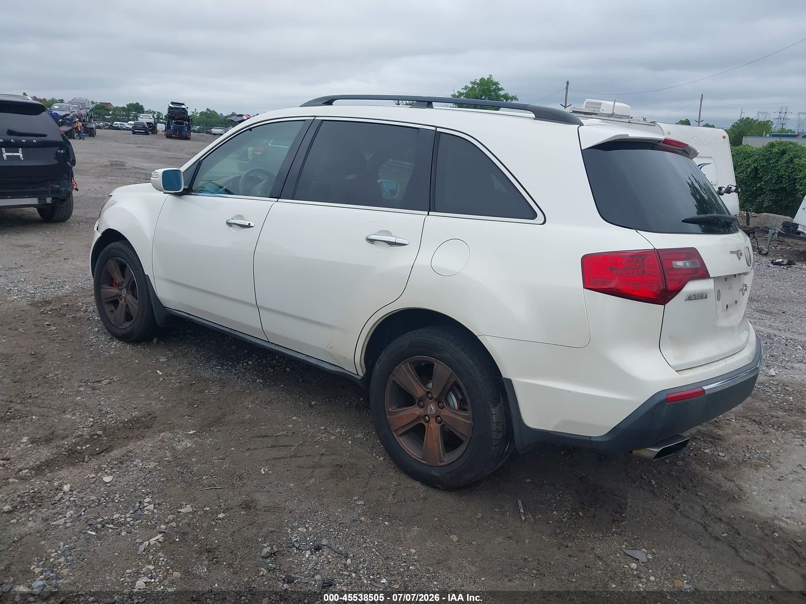 2010 Acura Mdx   White vin: 2HNYD2H26AH504388