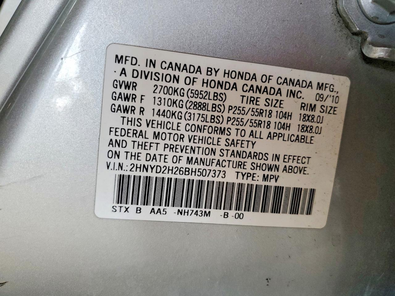 2011 Acura Mdx Silver vin: 2HNYD2H26BH507373