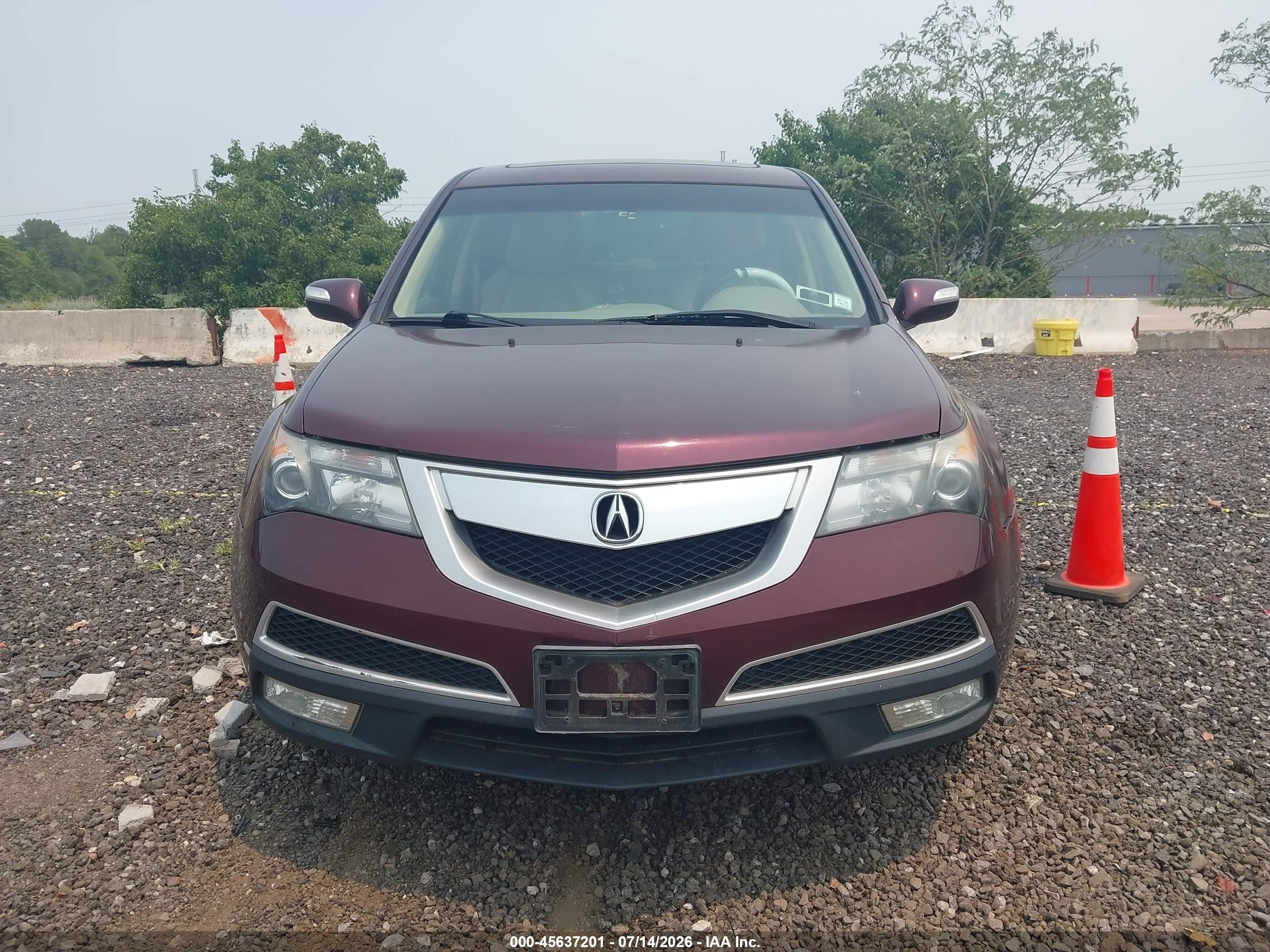2012 Acura Mdx   Темно-бордовый vin: 2HNYD2H26CH532615