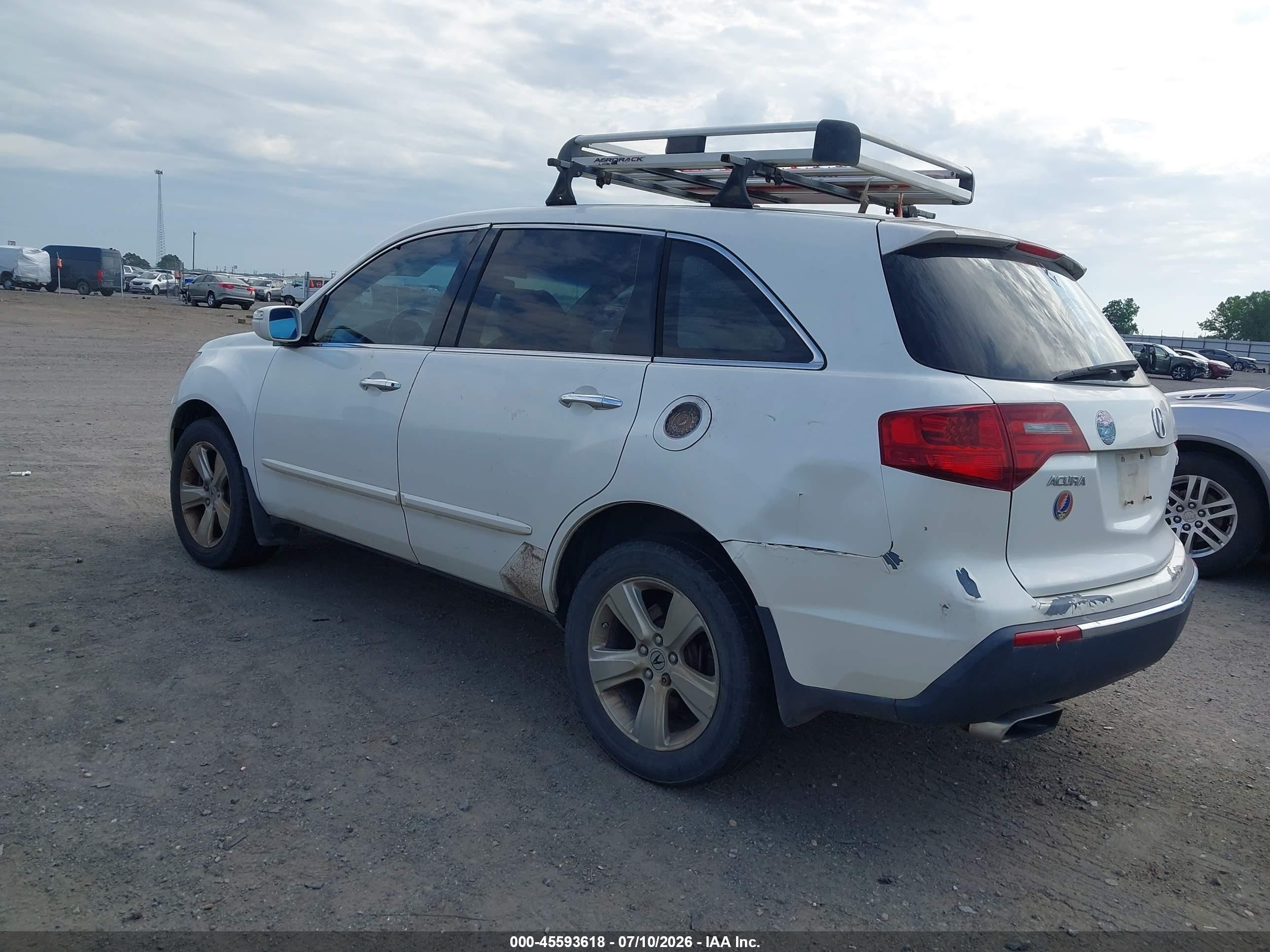 2010 Acura Mdx   White vin: 2HNYD2H27AH505338
