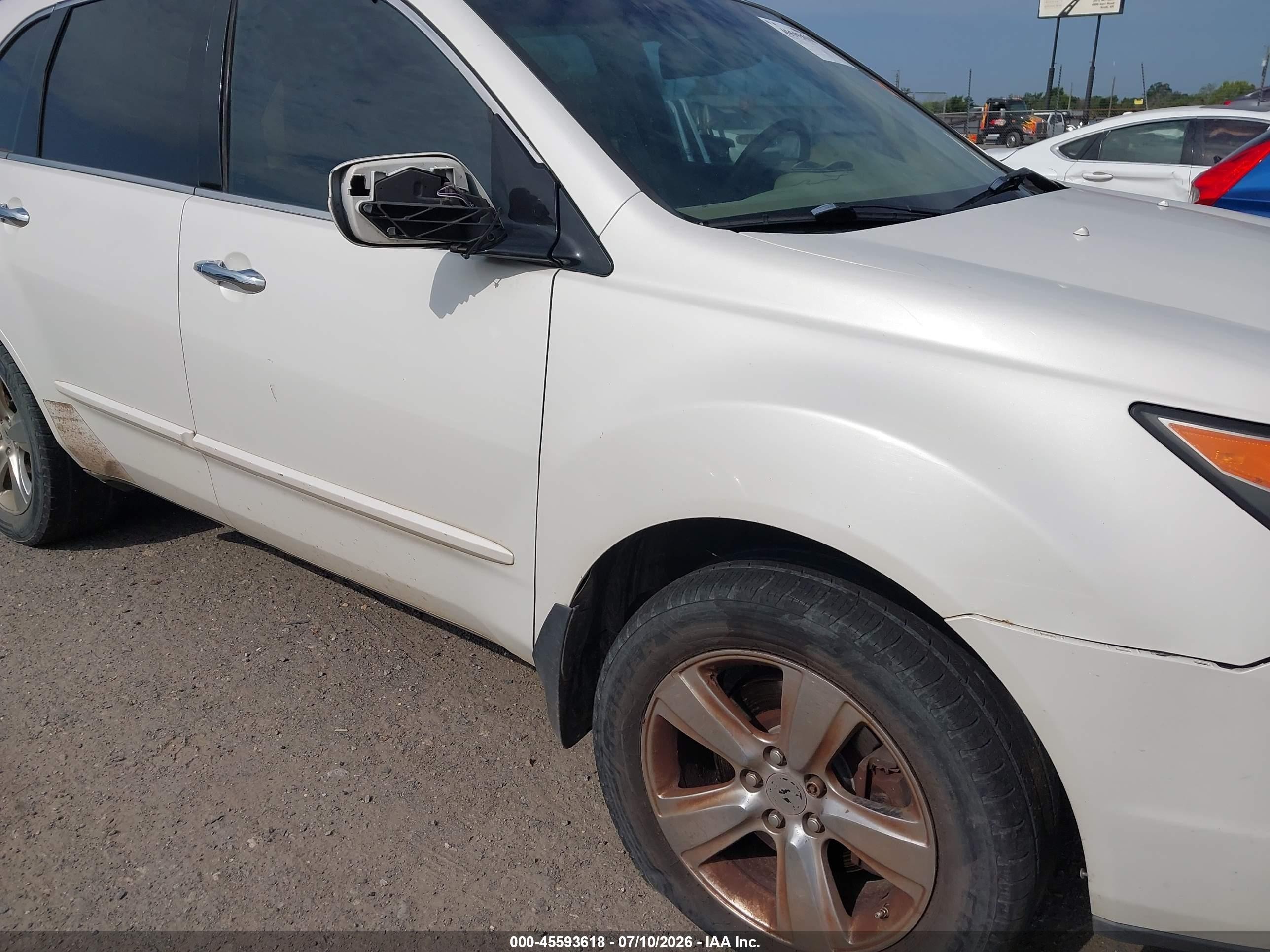2010 Acura Mdx   White vin: 2HNYD2H27AH505338