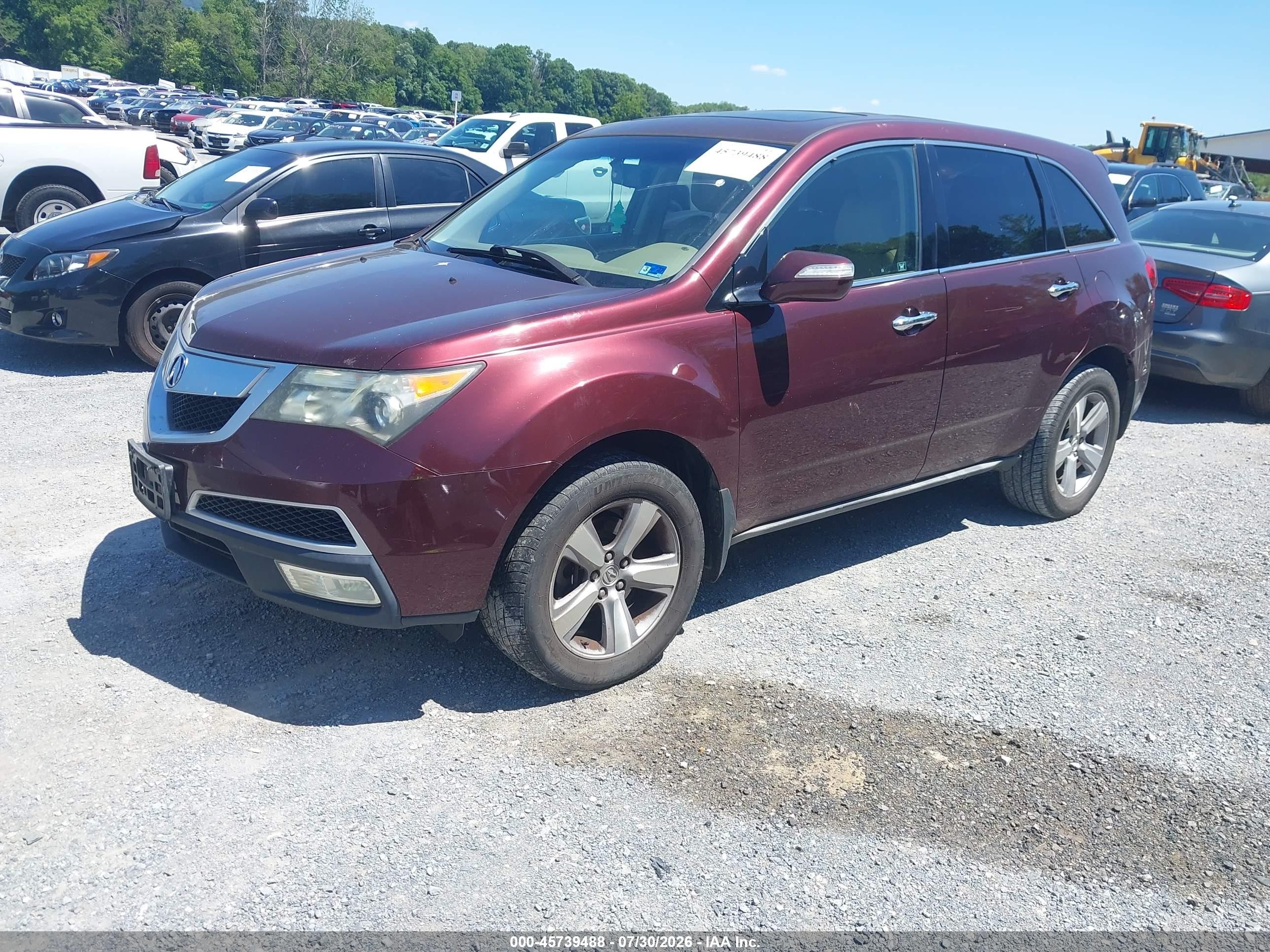 2012 Acura Mdx   Red vin: 2HNYD2H27CH501065