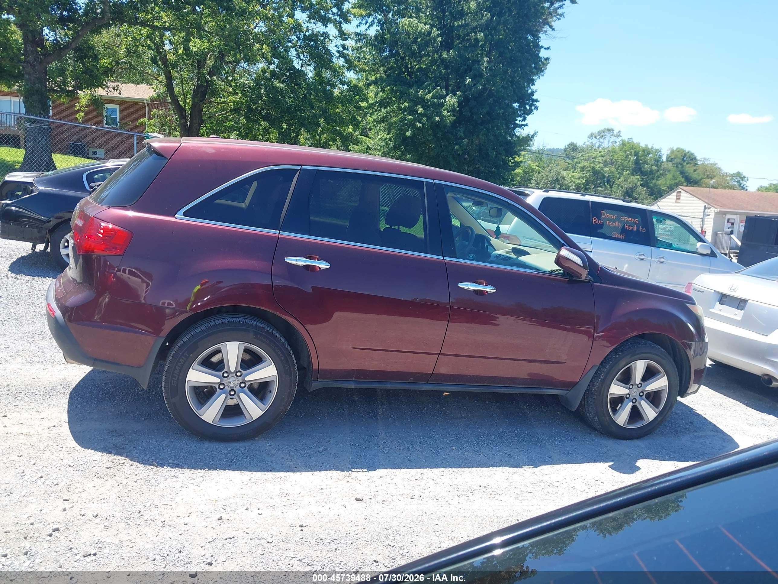 2012 Acura Mdx   Red vin: 2HNYD2H27CH501065
