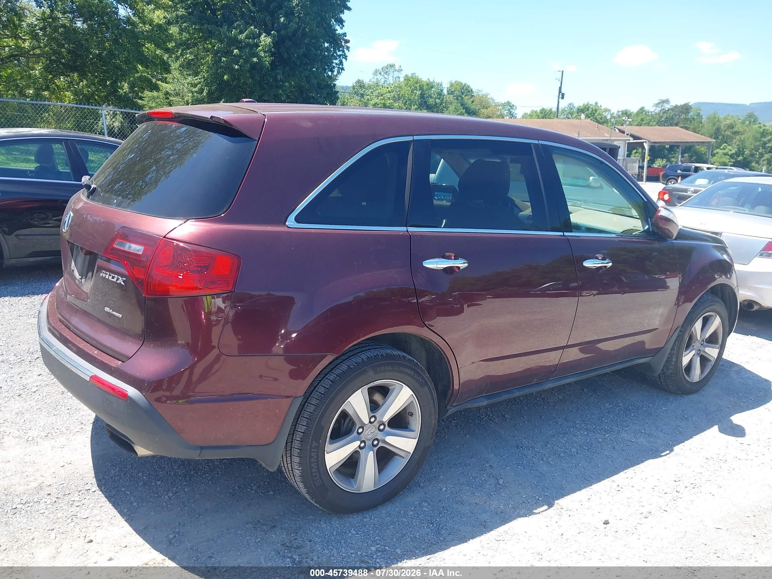 2012 Acura Mdx   Red vin: 2HNYD2H27CH501065