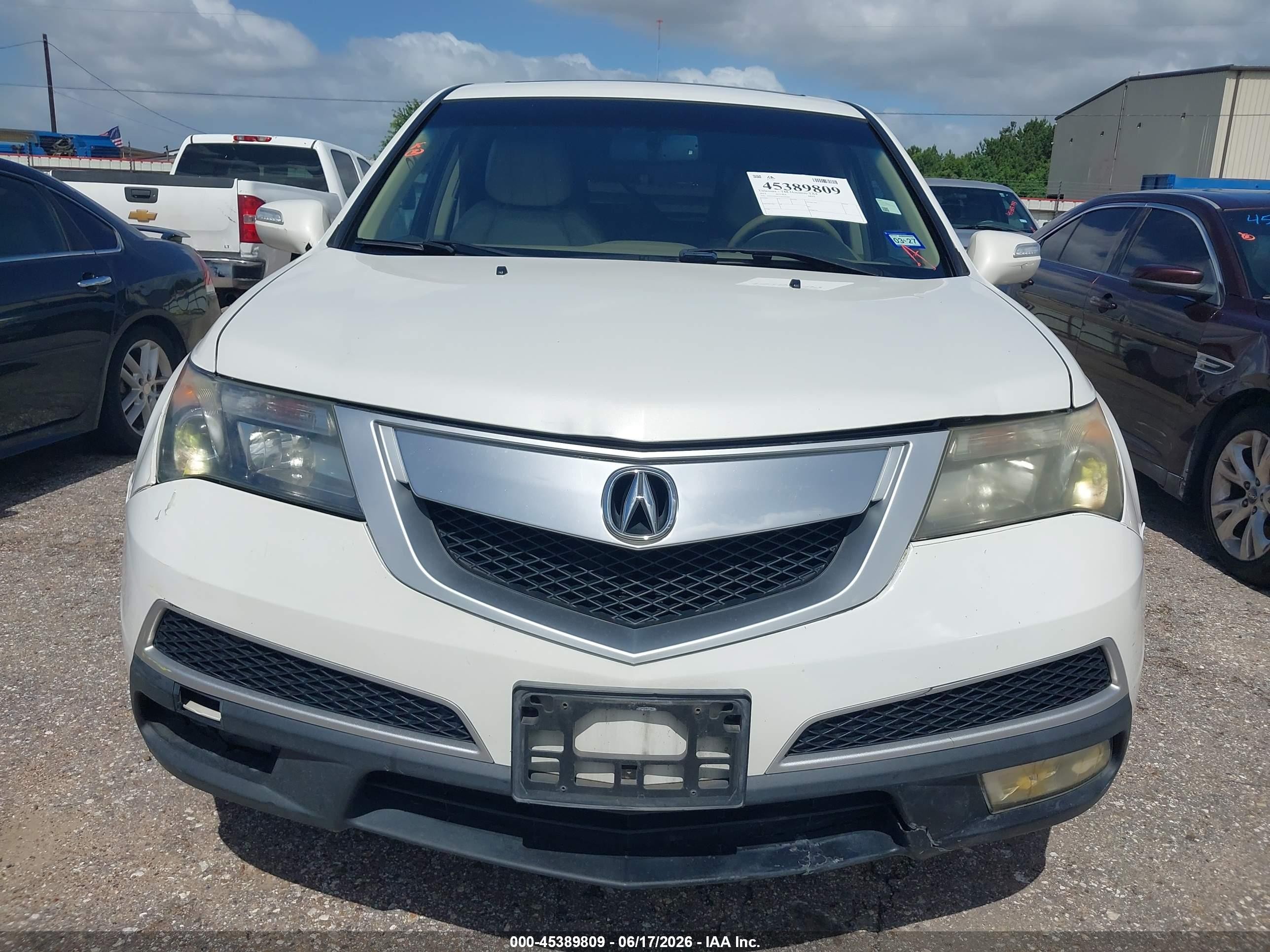 2012 Acura Mdx   White vin: 2HNYD2H27CH524264