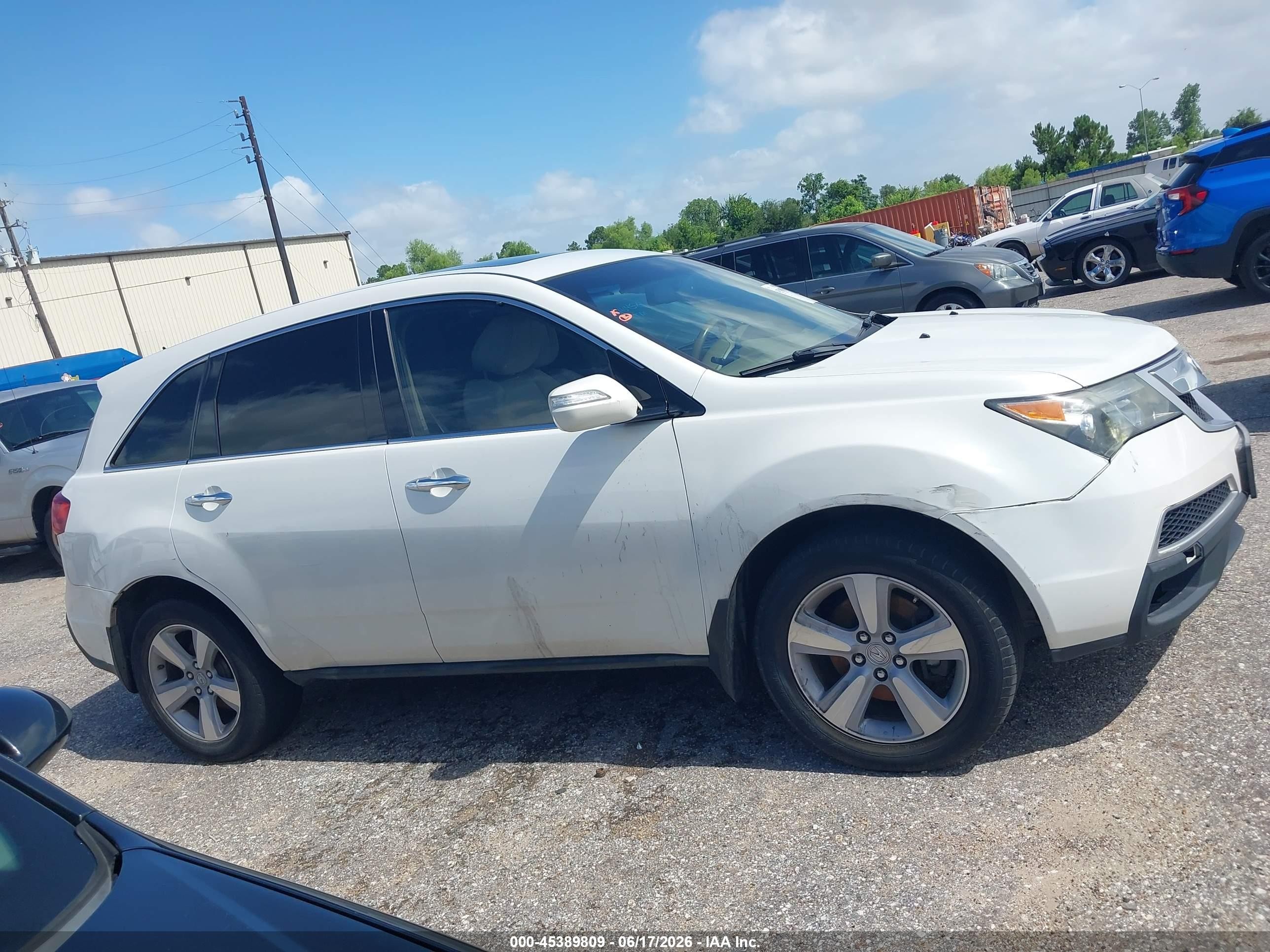 2012 Acura Mdx   White vin: 2HNYD2H27CH524264