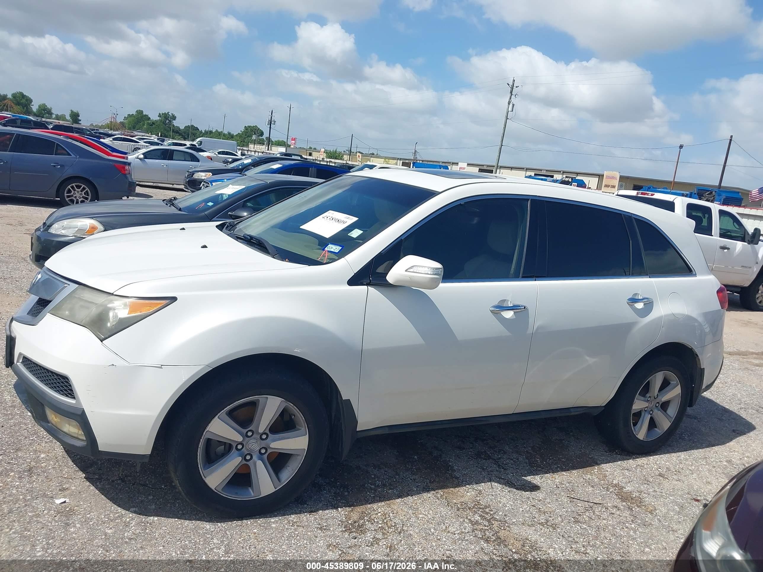 2012 Acura Mdx   White vin: 2HNYD2H27CH524264