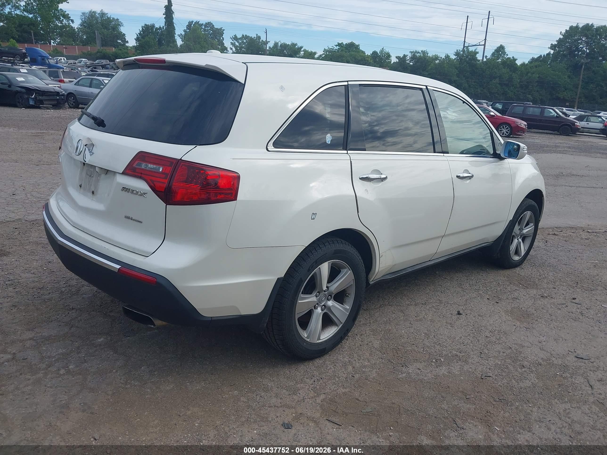2010 Acura Mdx   Белый vin: 2HNYD2H28AH508880