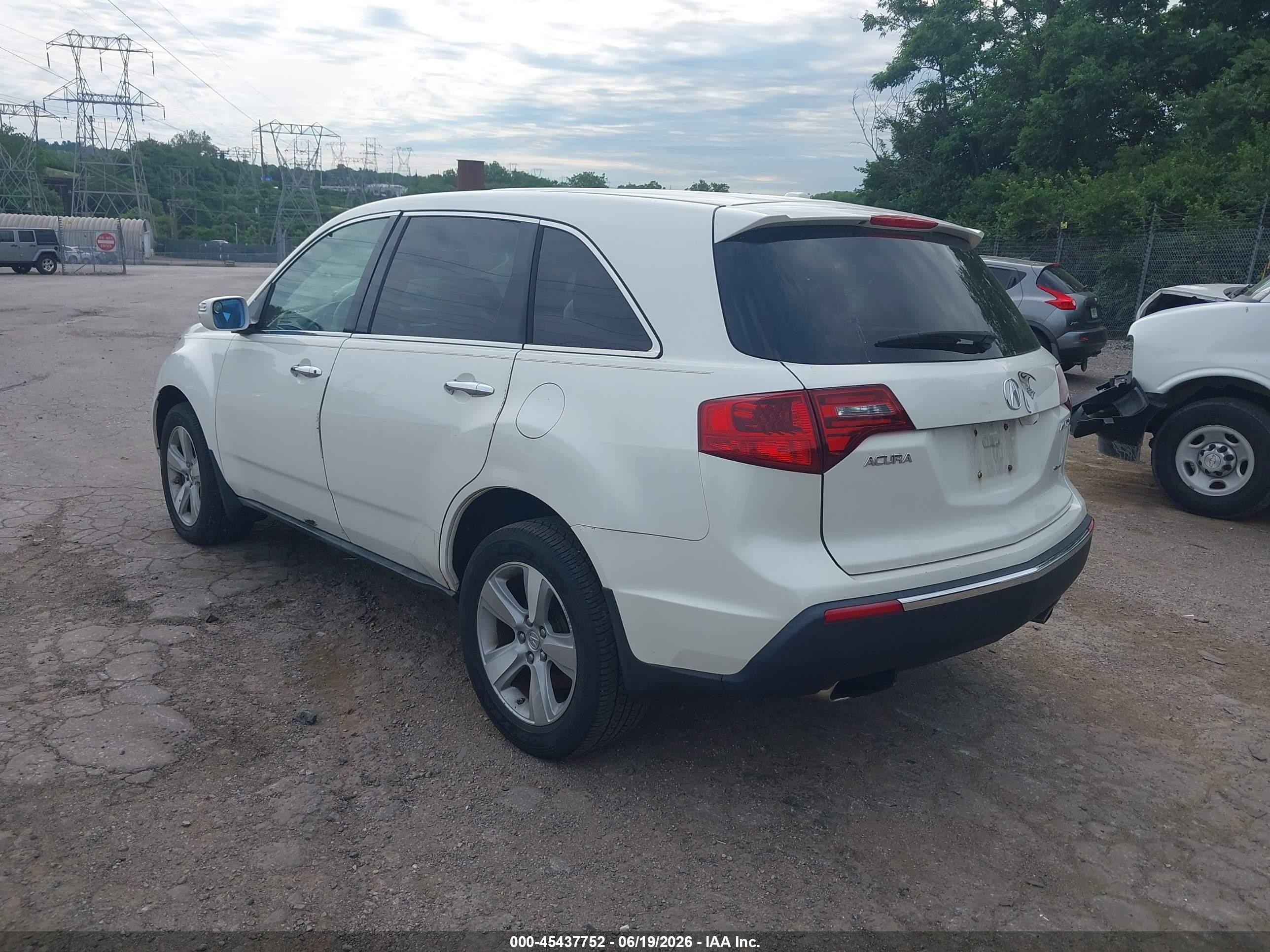 2010 Acura Mdx   Белый vin: 2HNYD2H28AH508880